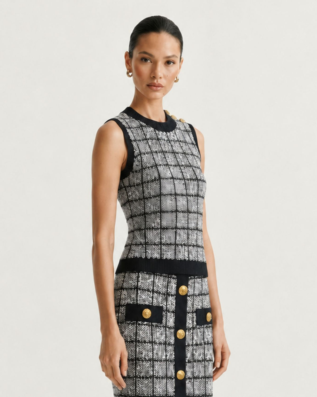 Rosy 3-Piece Plaid Skirt Set
