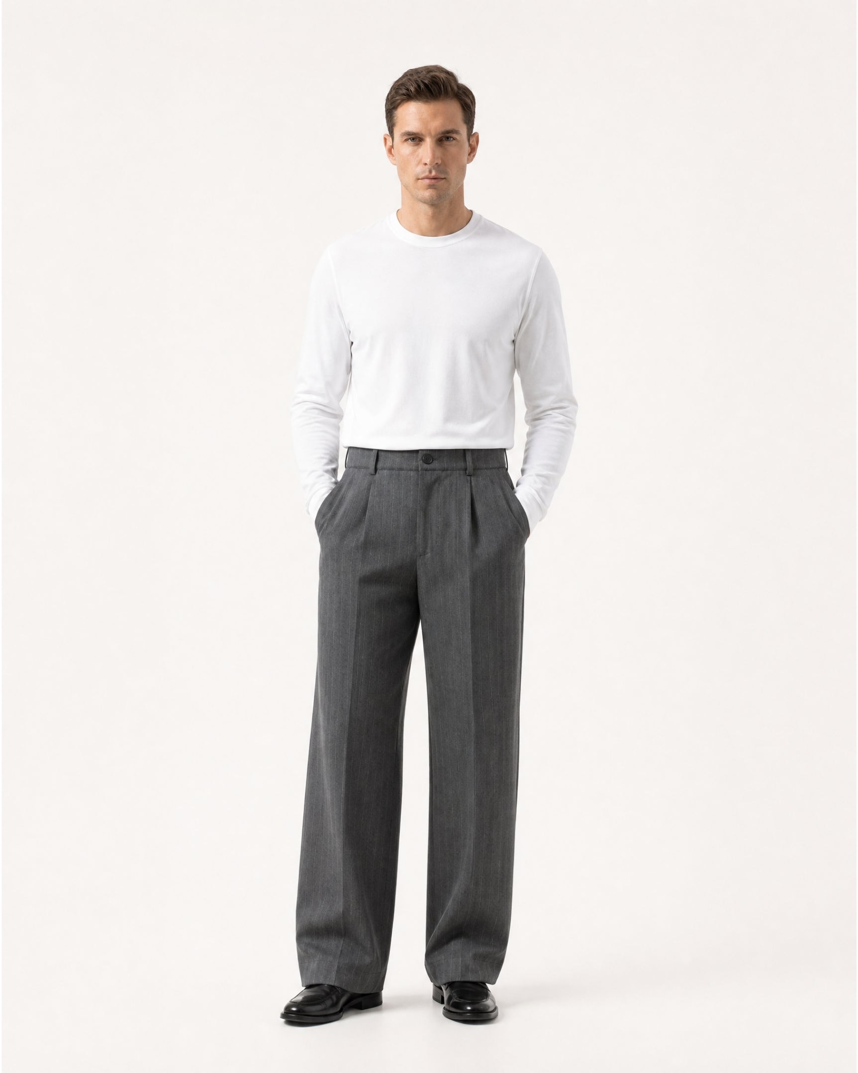 Vintage Striped Drapey Trousers Old Money