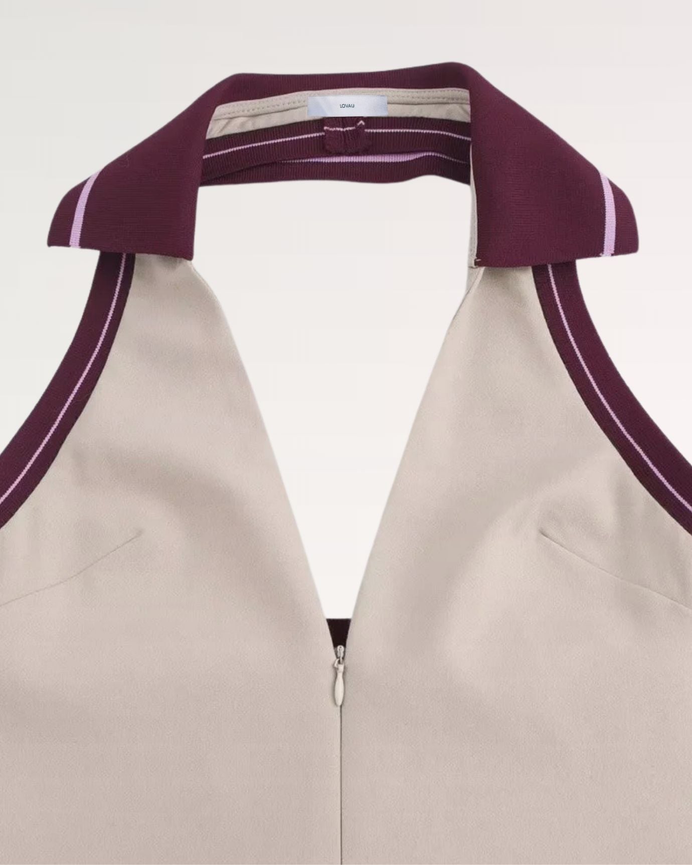 High neckline or modest V variation adding sophistication to neckline design