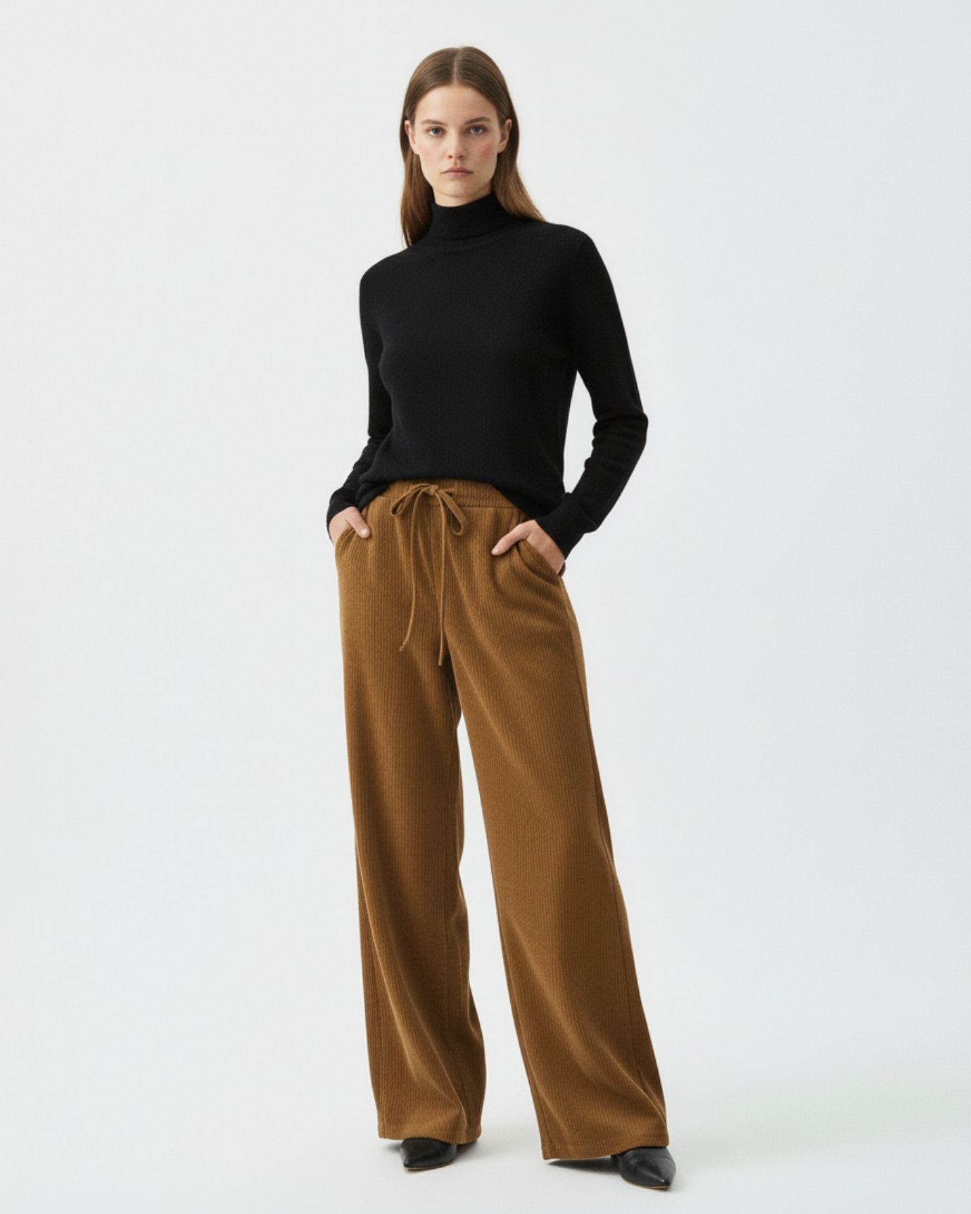 Corduroy Pants Woman High-Waisted Old Money Style