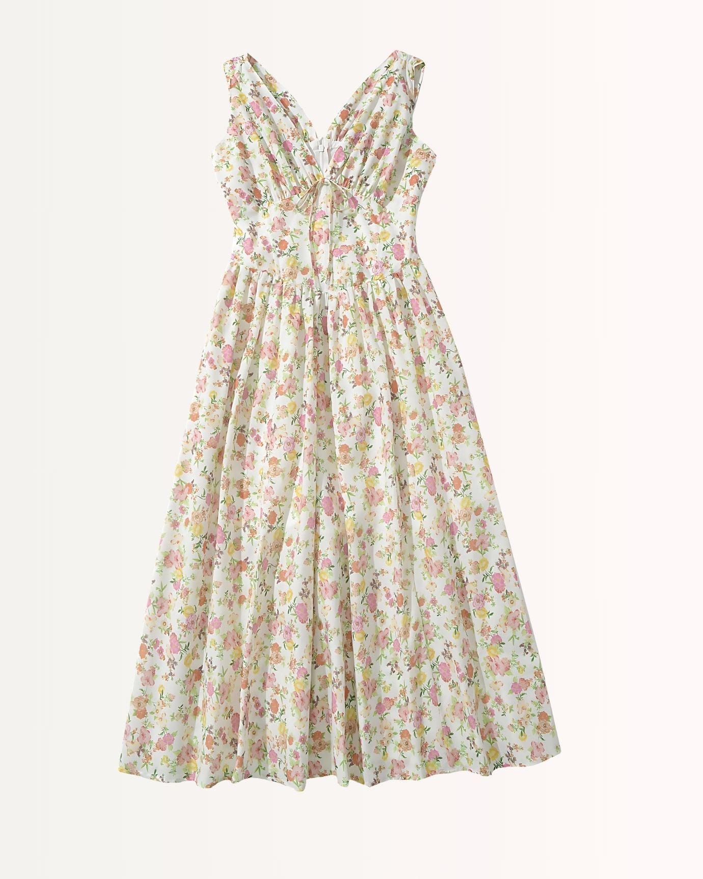 V-Neck Marbella Limited Edition Dress Rice Bottom Flower
