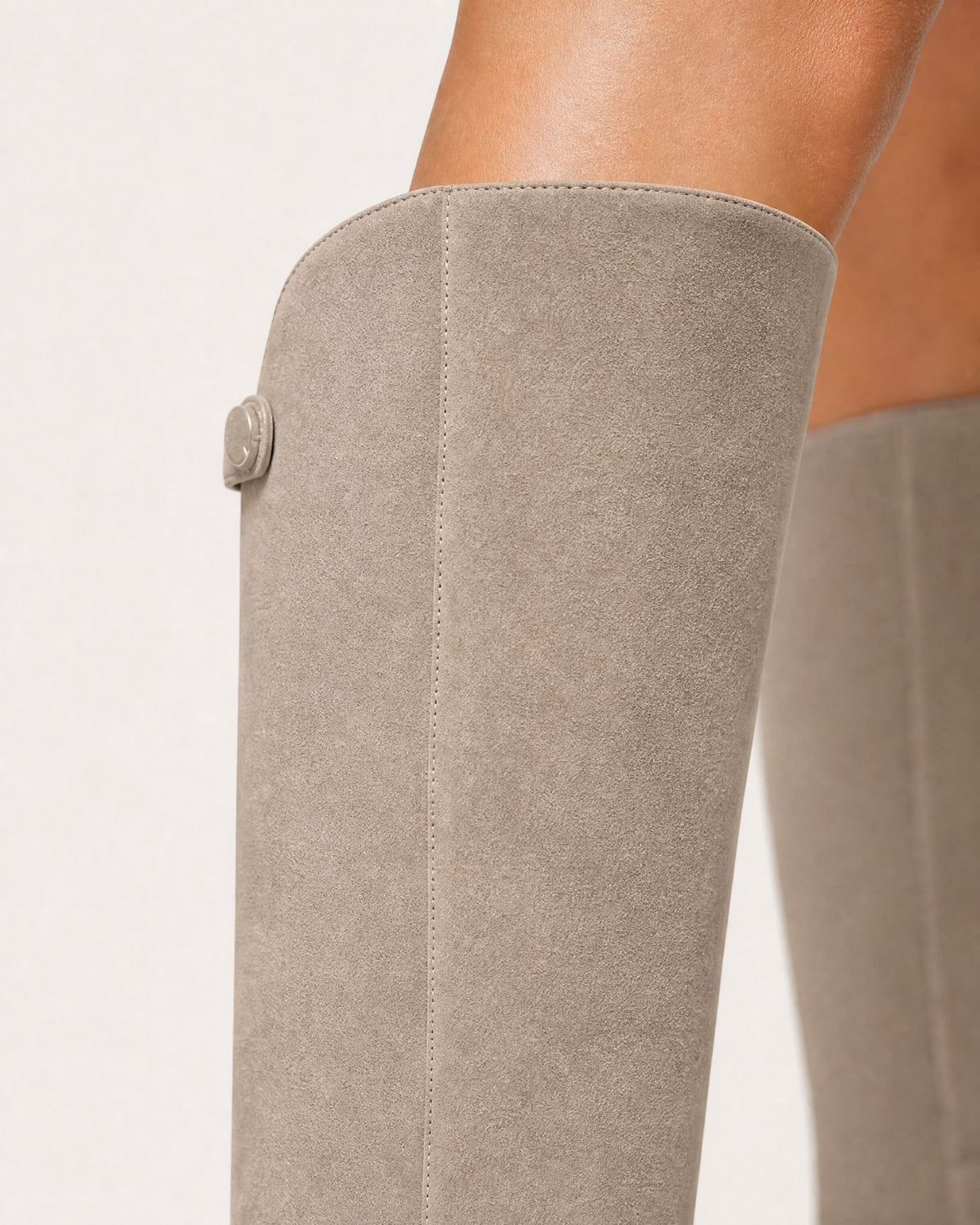 Pointed-Toe Straight-Shaft High-Heel Leather Boots