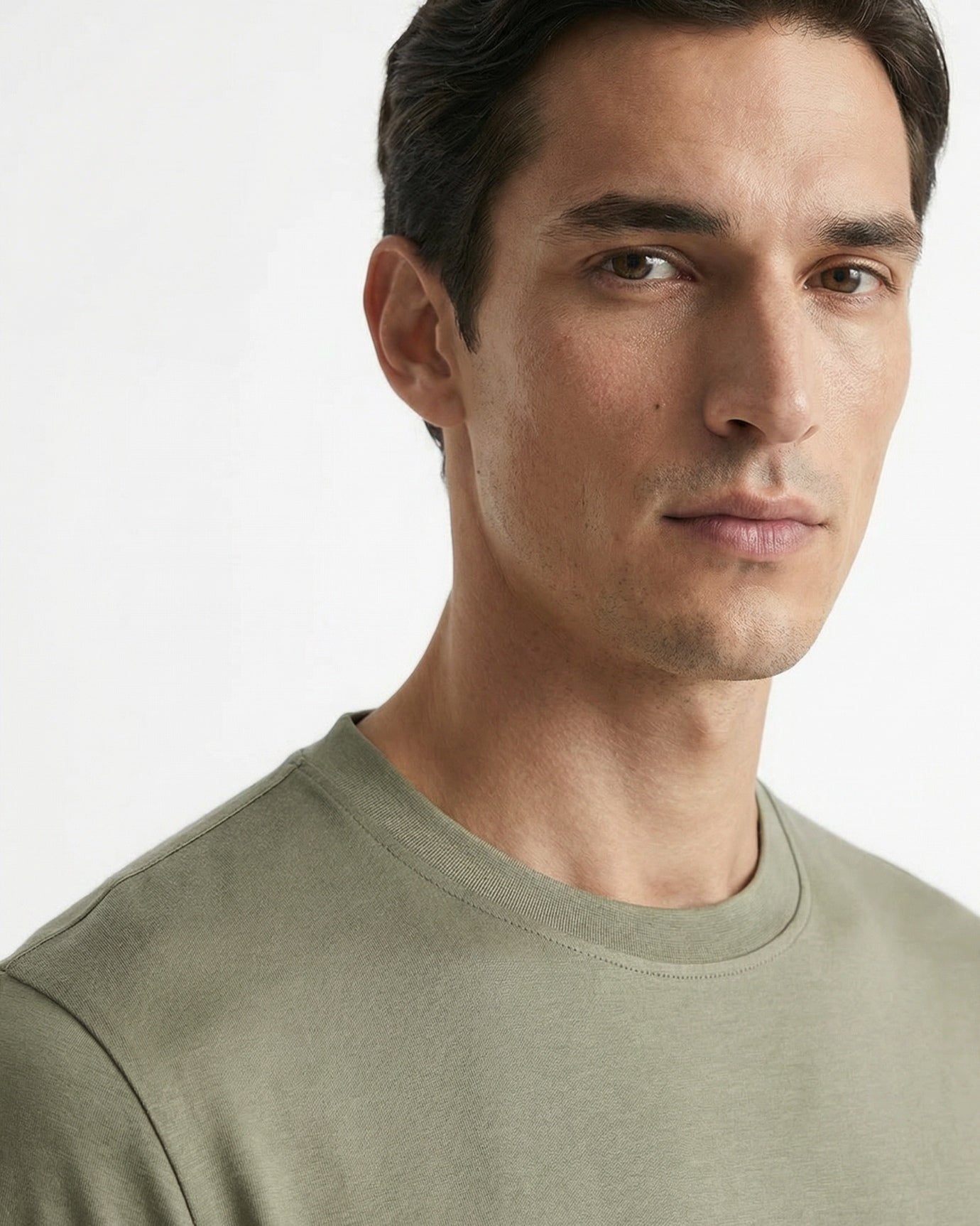 High End Mercerized Cotton Silky Green T-Shirt