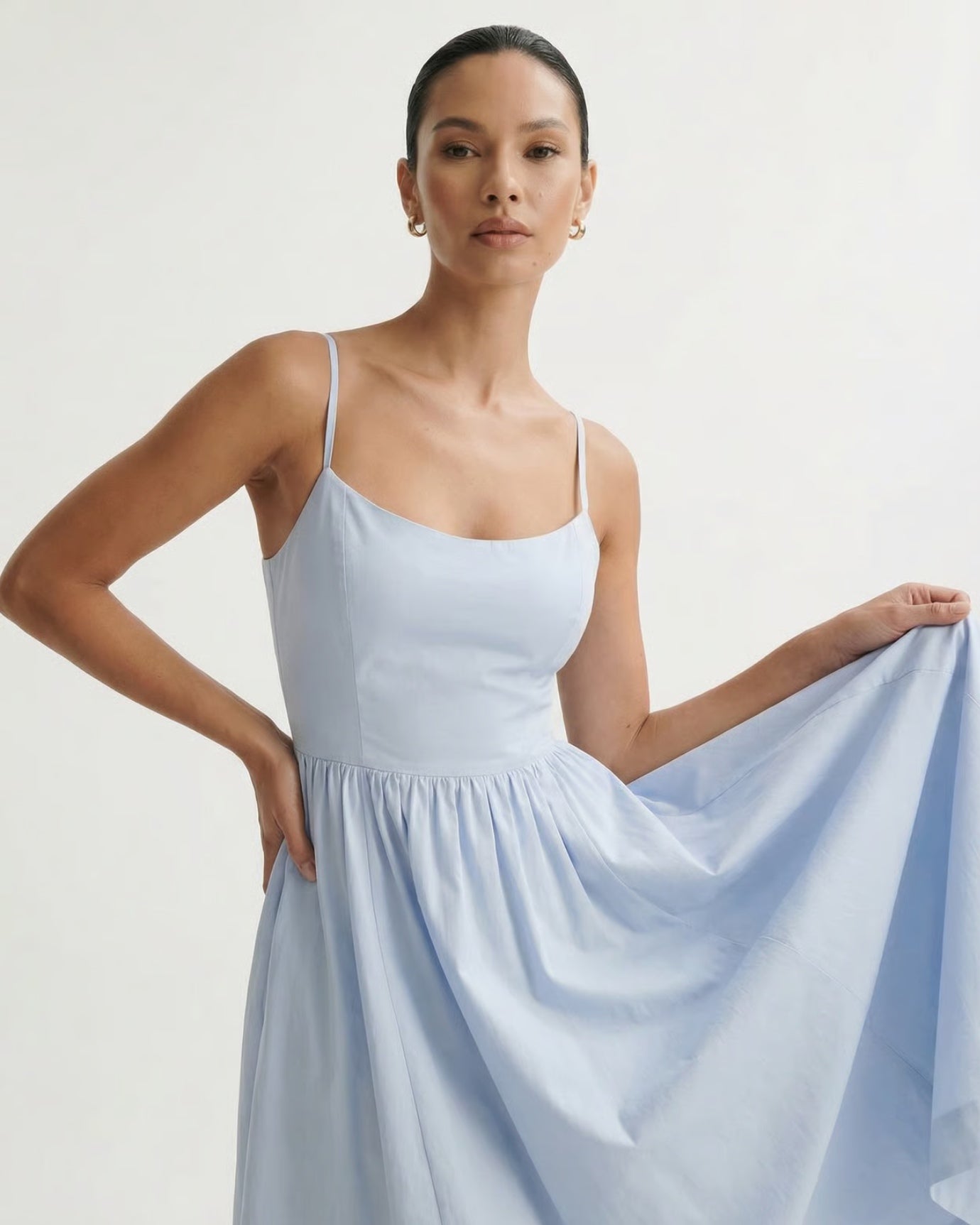 Mira Border Light Blue Dress