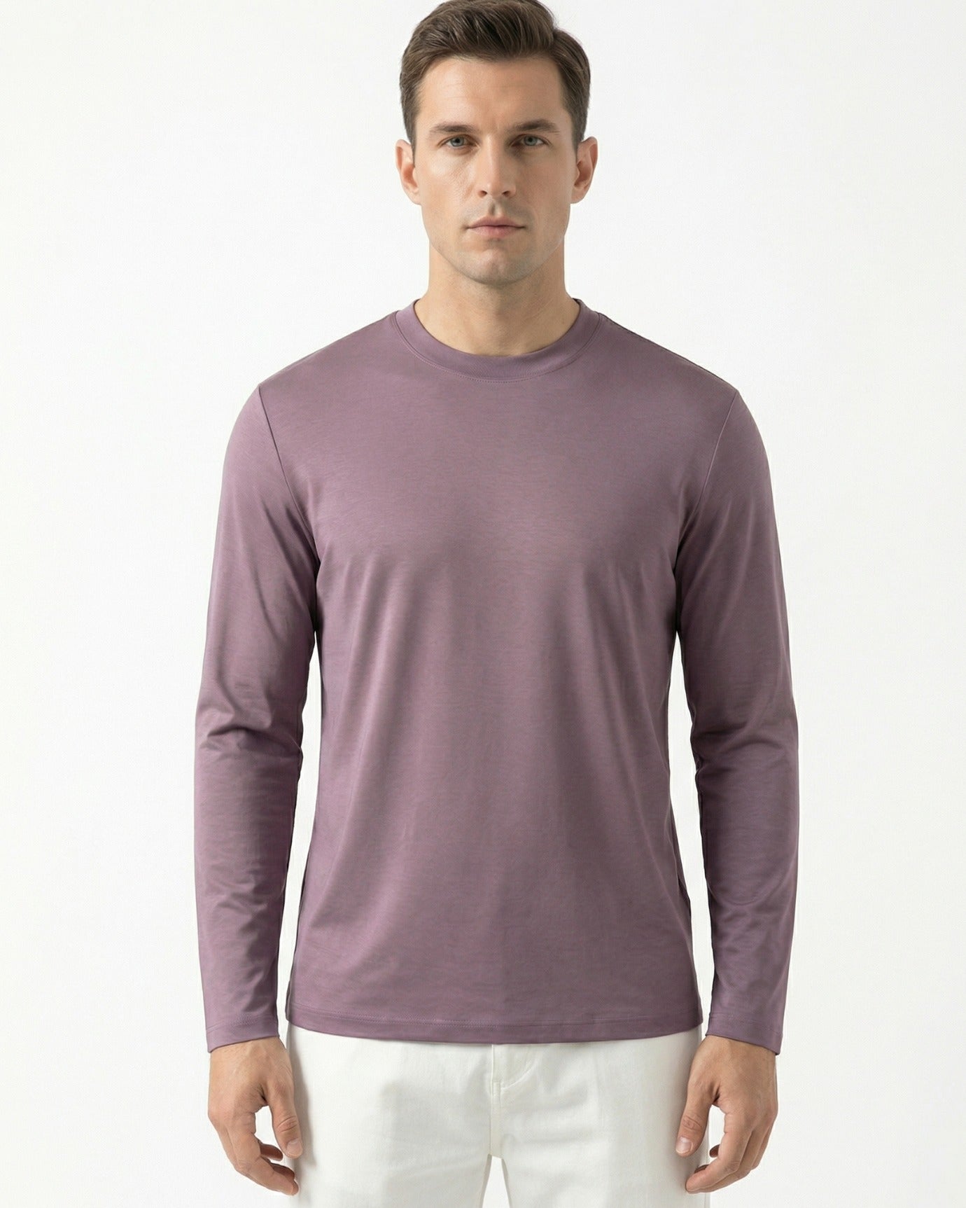 High-End Double Mercerized Lyocell Cotton Long Sleeve T-Shirt