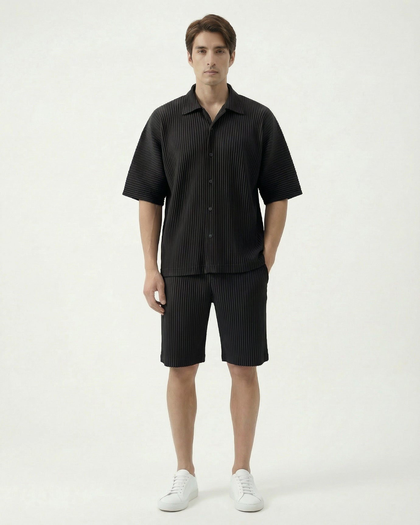 Sakura Collection Pleated Set Shirt & Shorts