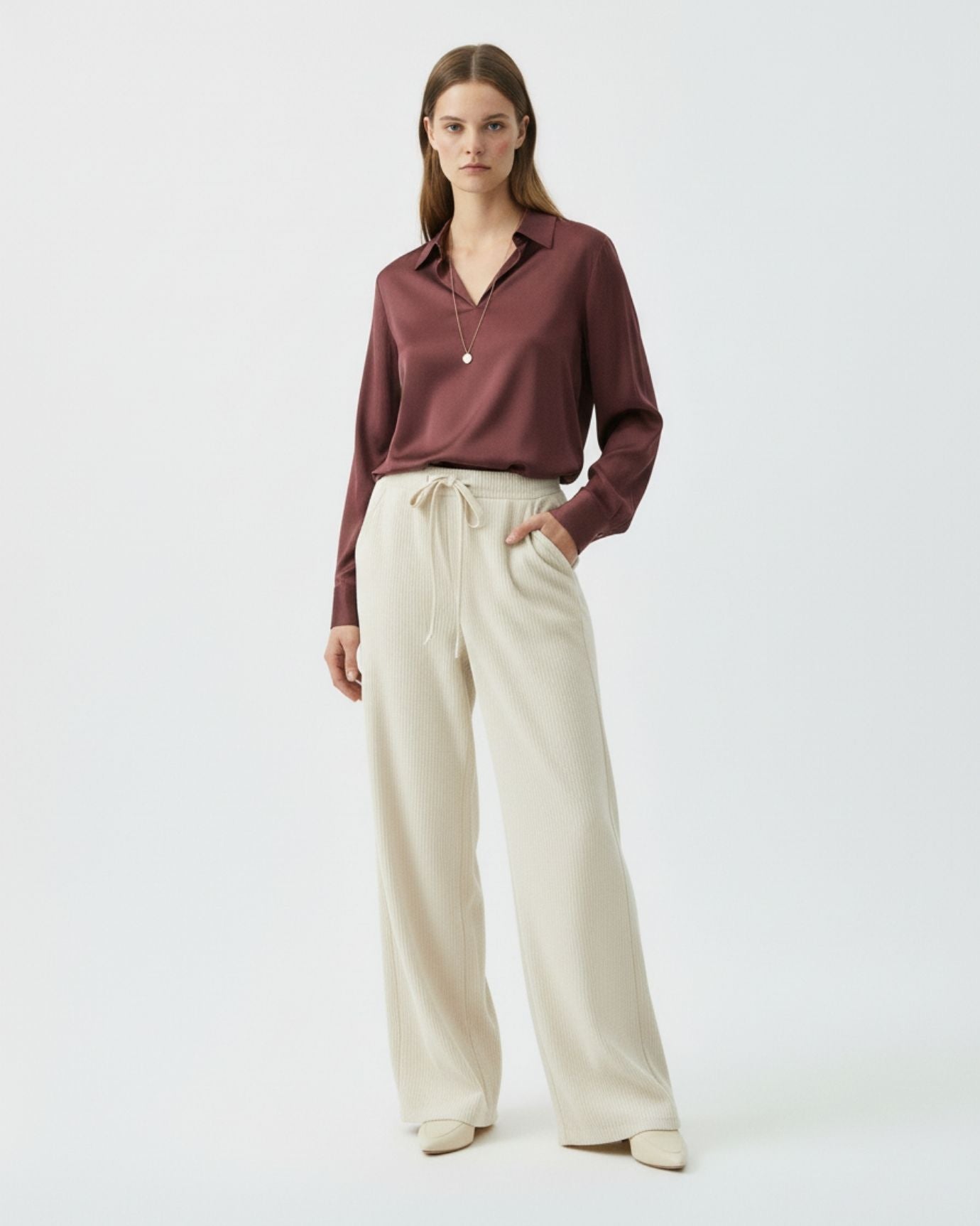 Corduroy Pants Woman High-Waisted Old Money Style