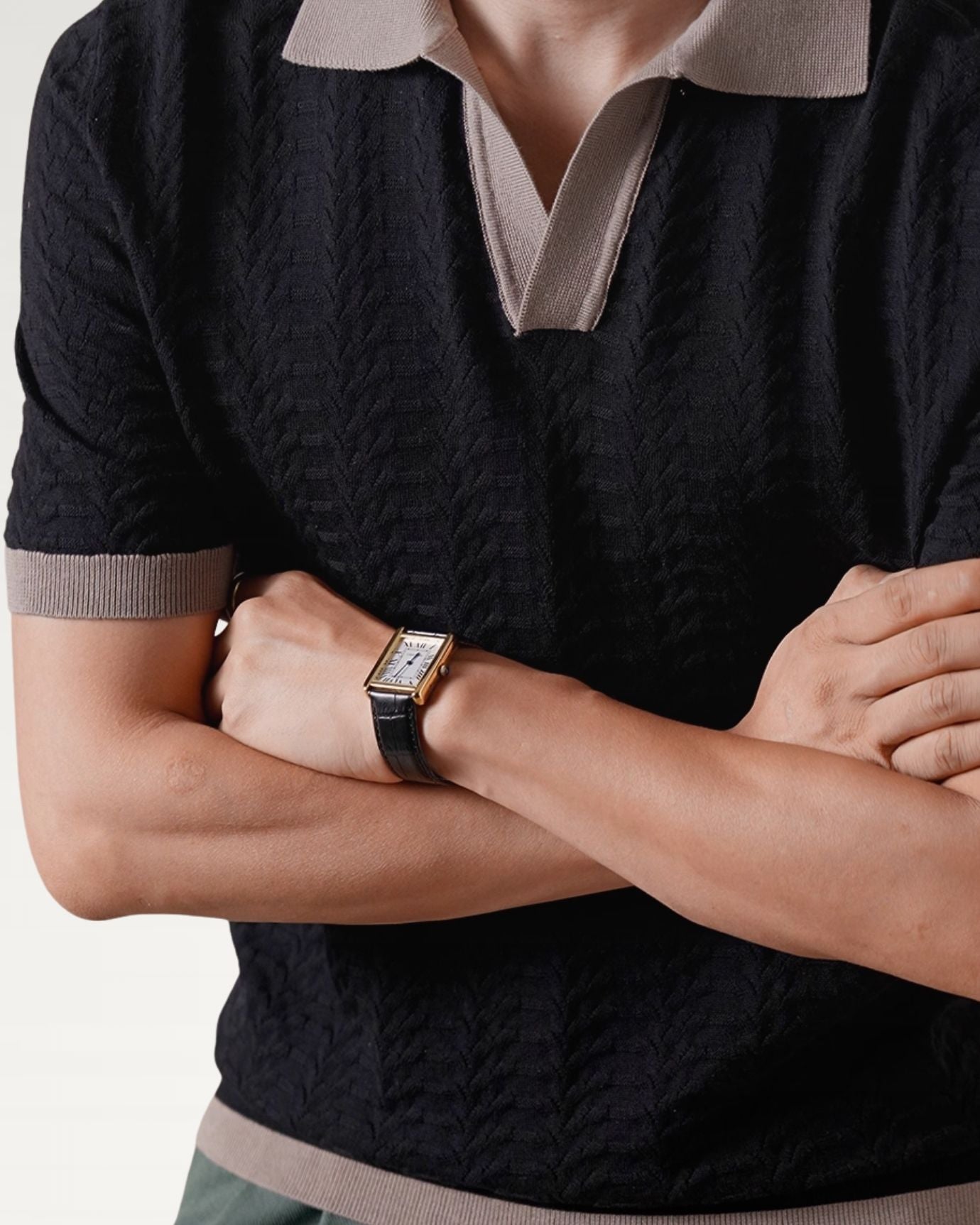Elegant and breathable Fine Cotton Italian Jacquard Polo for refined style