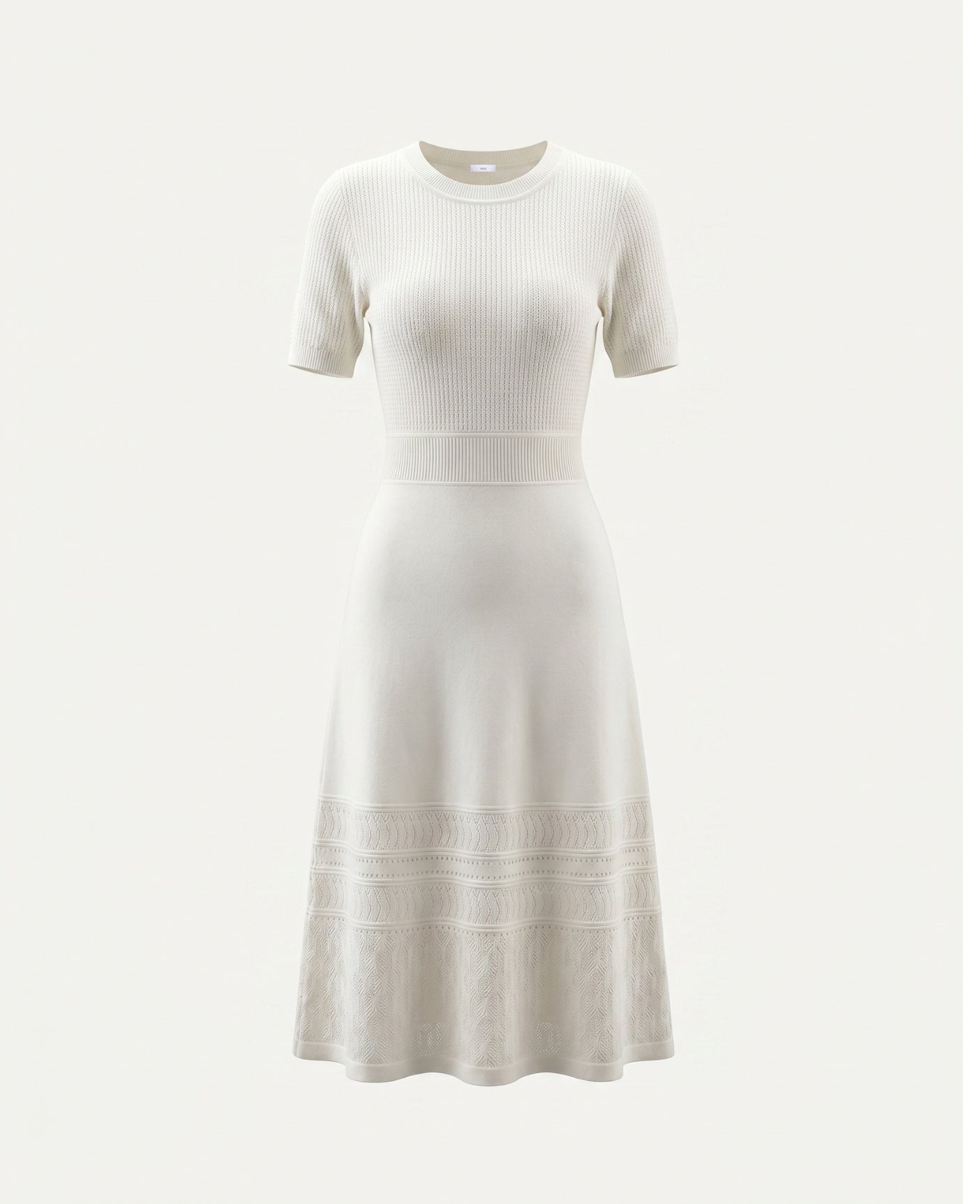 Hollow Silk Knitted Dress Short Sleeve