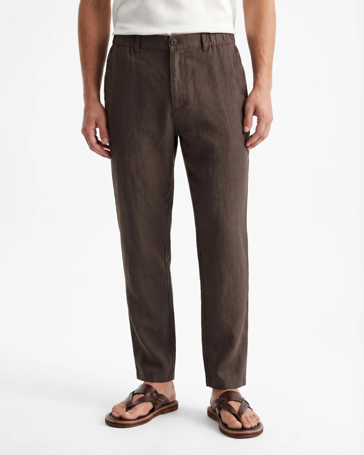 Marbella Linen Trousers – Elastic Waist Relaxed Fit