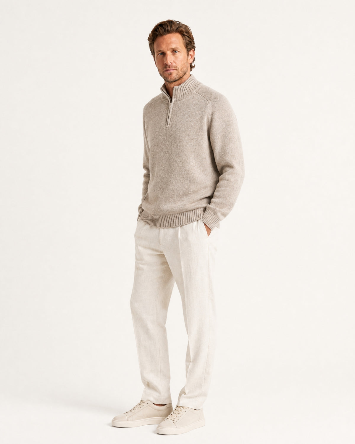 Alaska Heavyweight Cashmere Quarter-Zip Sweater