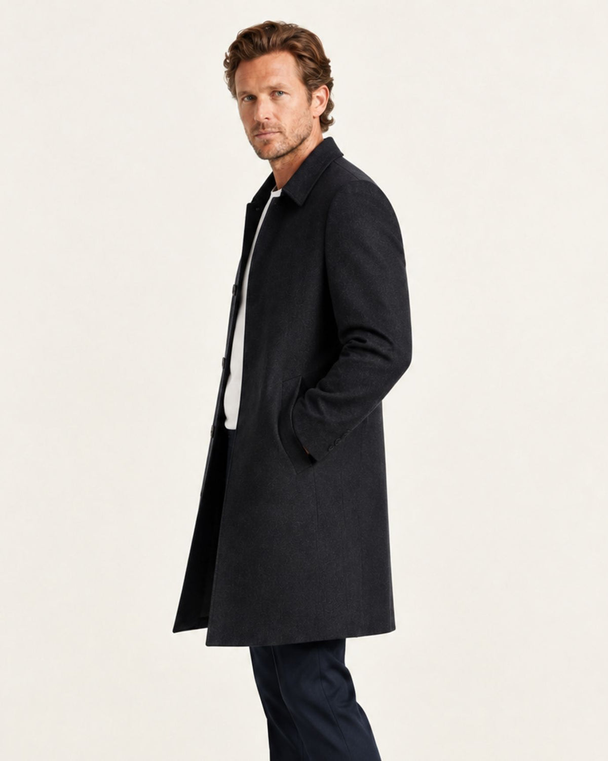 Mid-Length Double-Faced Cashmere Overcoat