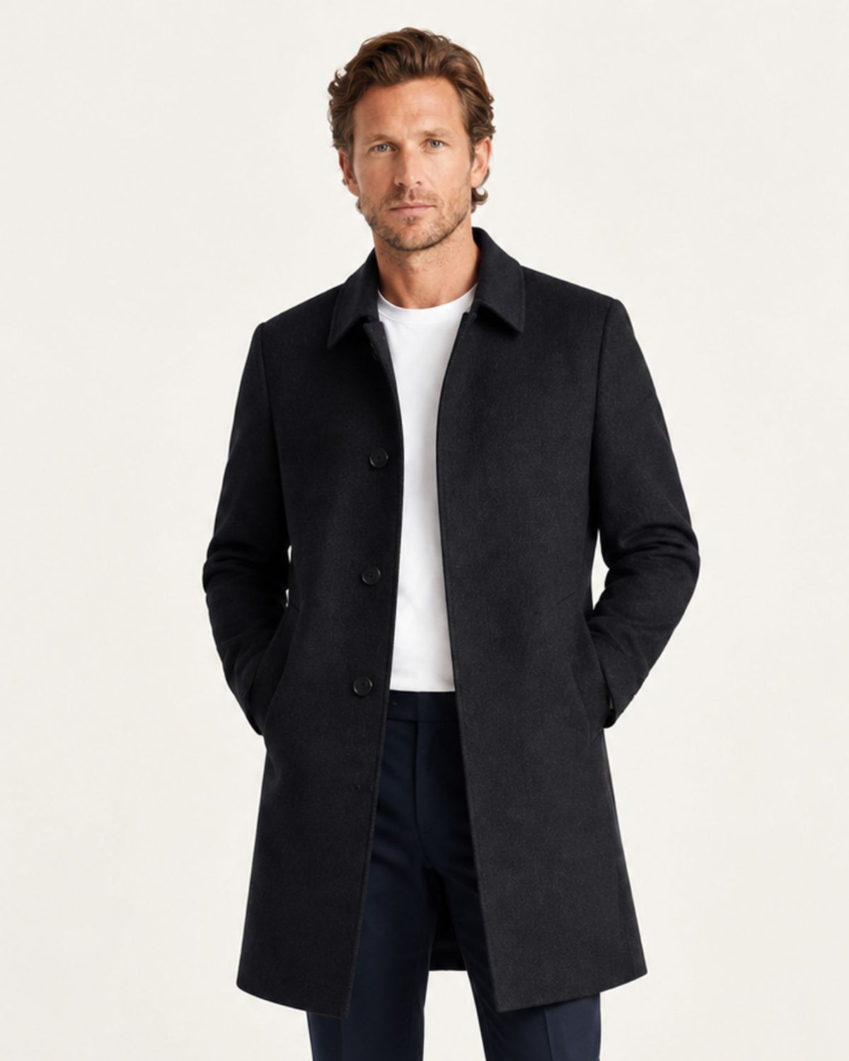 Mid-Length Double-Faced Cashmere Overcoat