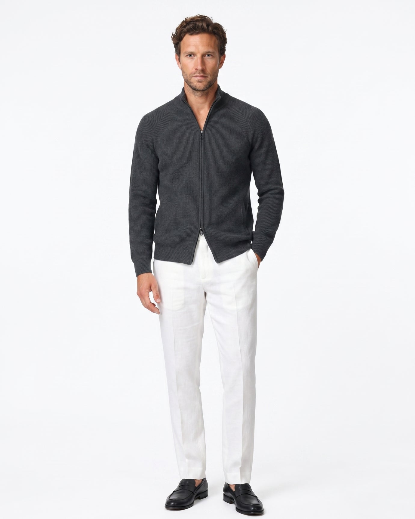High End Cashmere Zipper Jacket