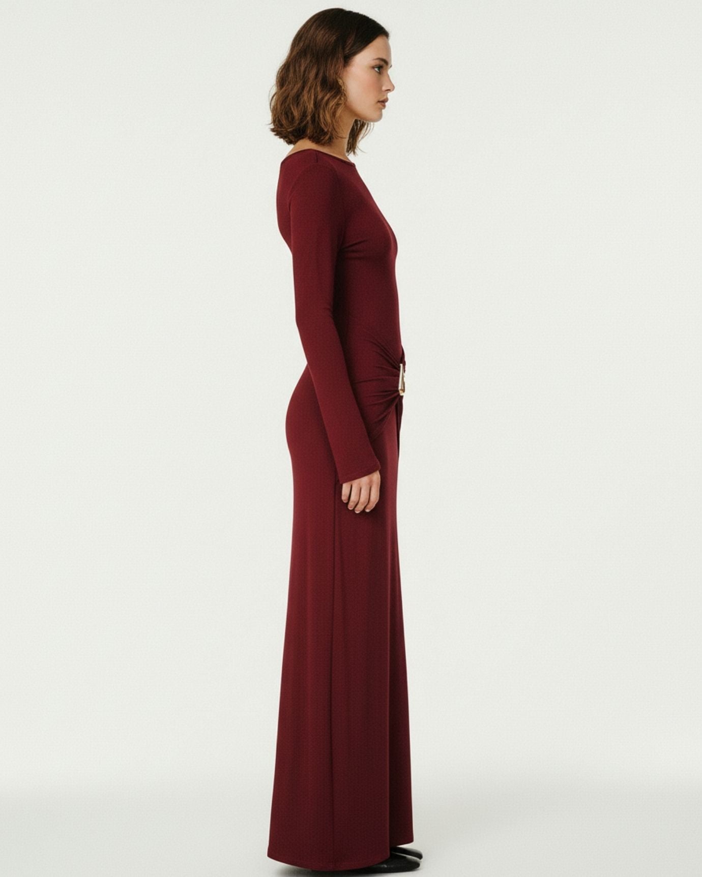 Claret Dress Long Sleeve Woman