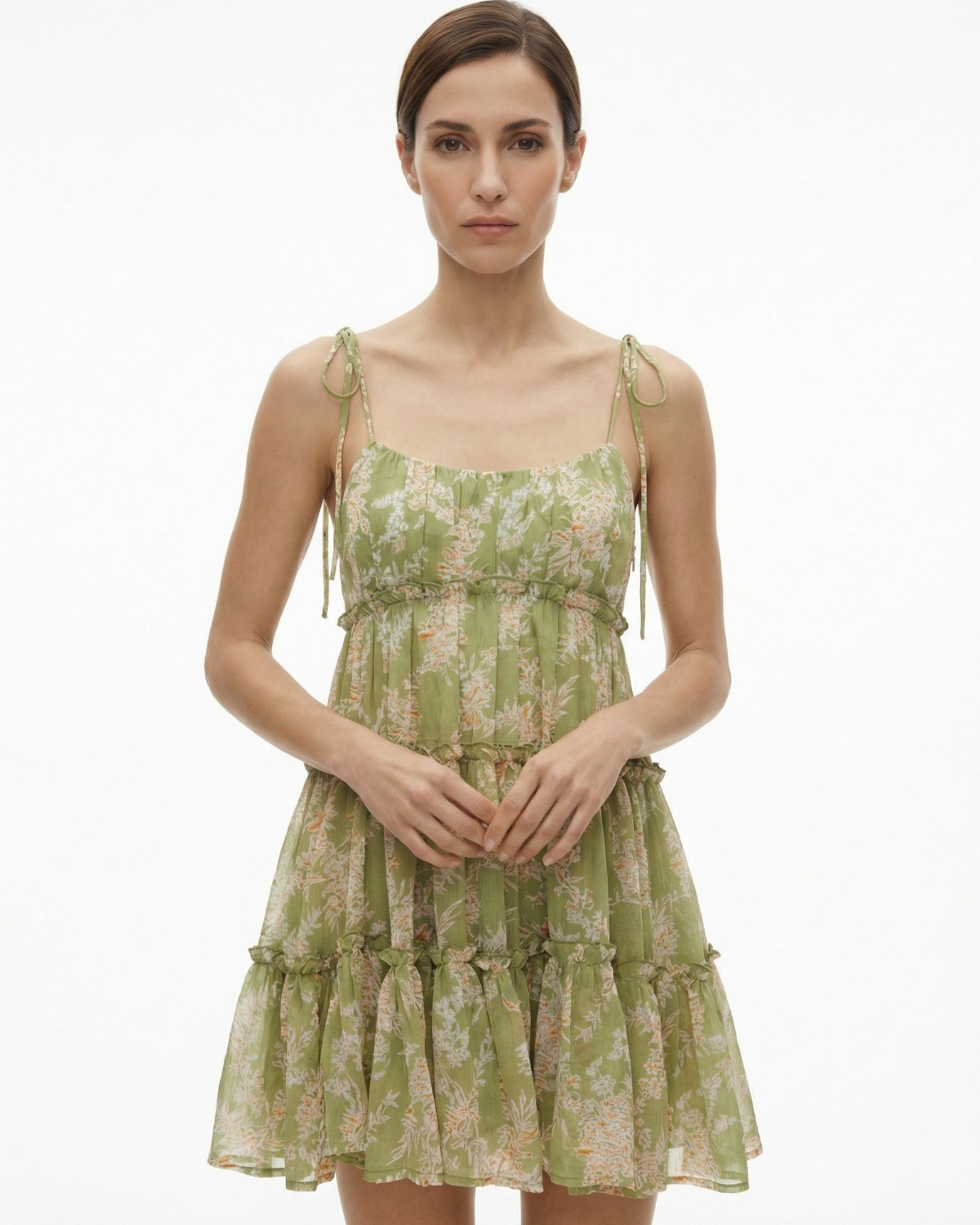 Forro de vestido con tirantes estampados