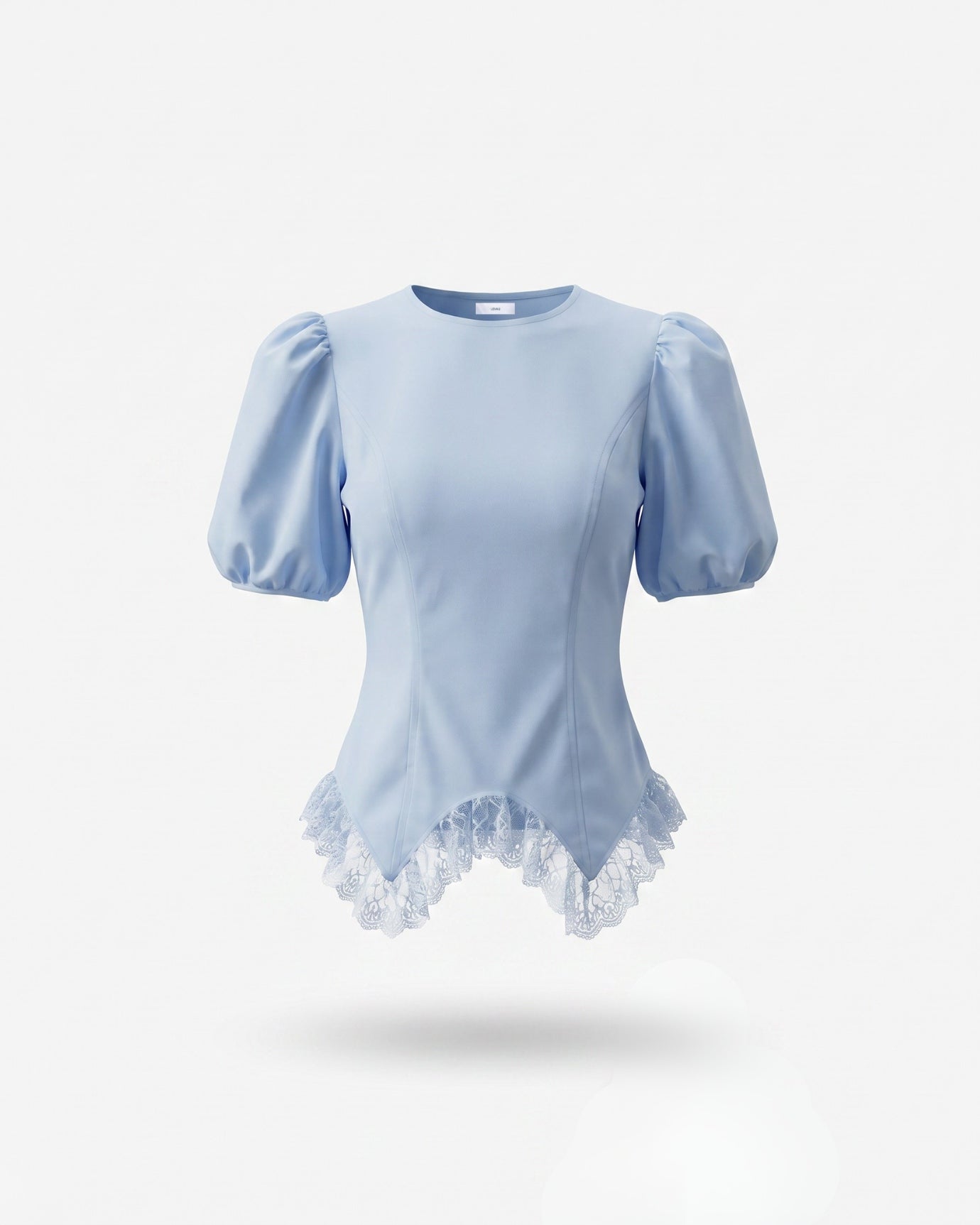 Short-Sleeved Top Floral Edge