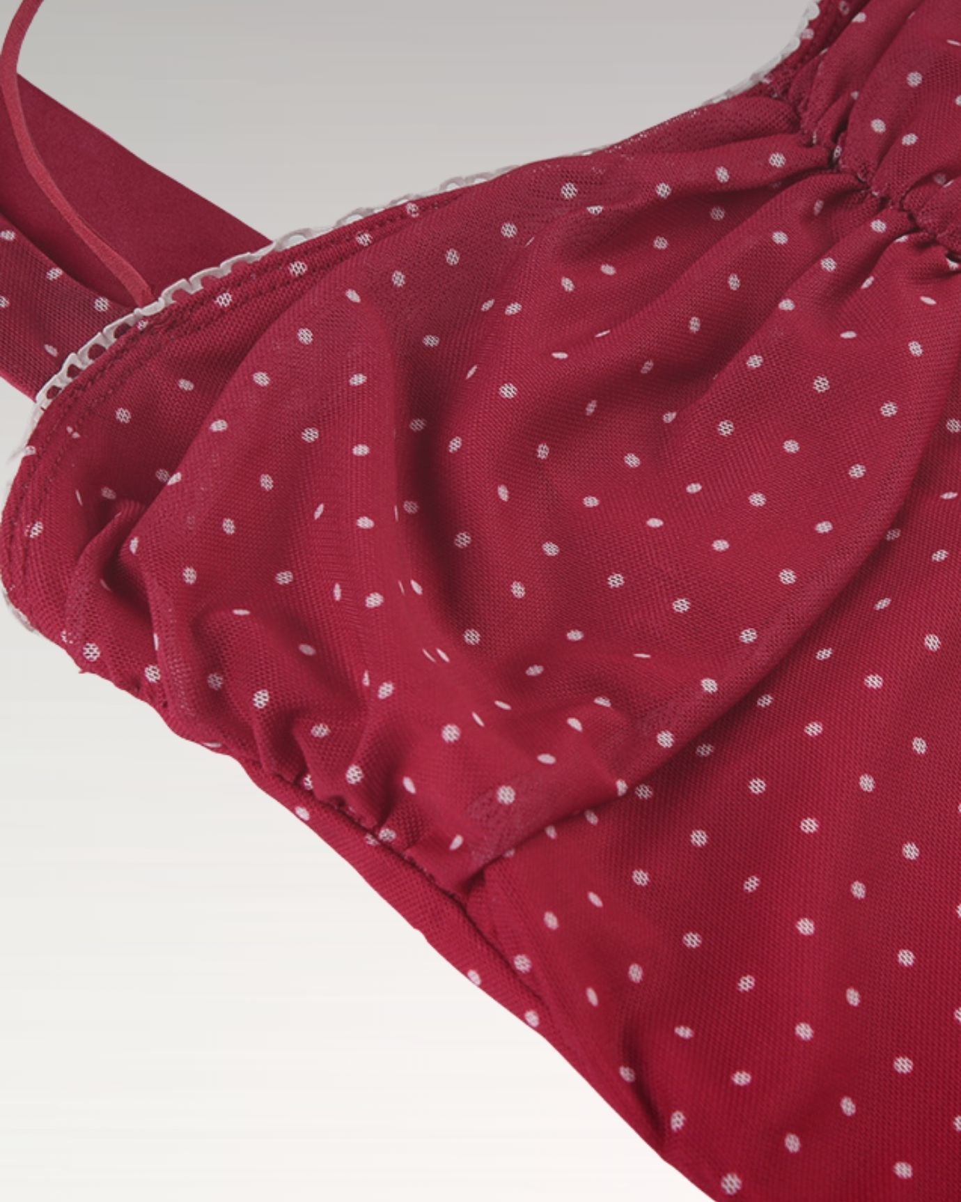 Feminine and playful style in Frenchie Dot Dress with polka dots