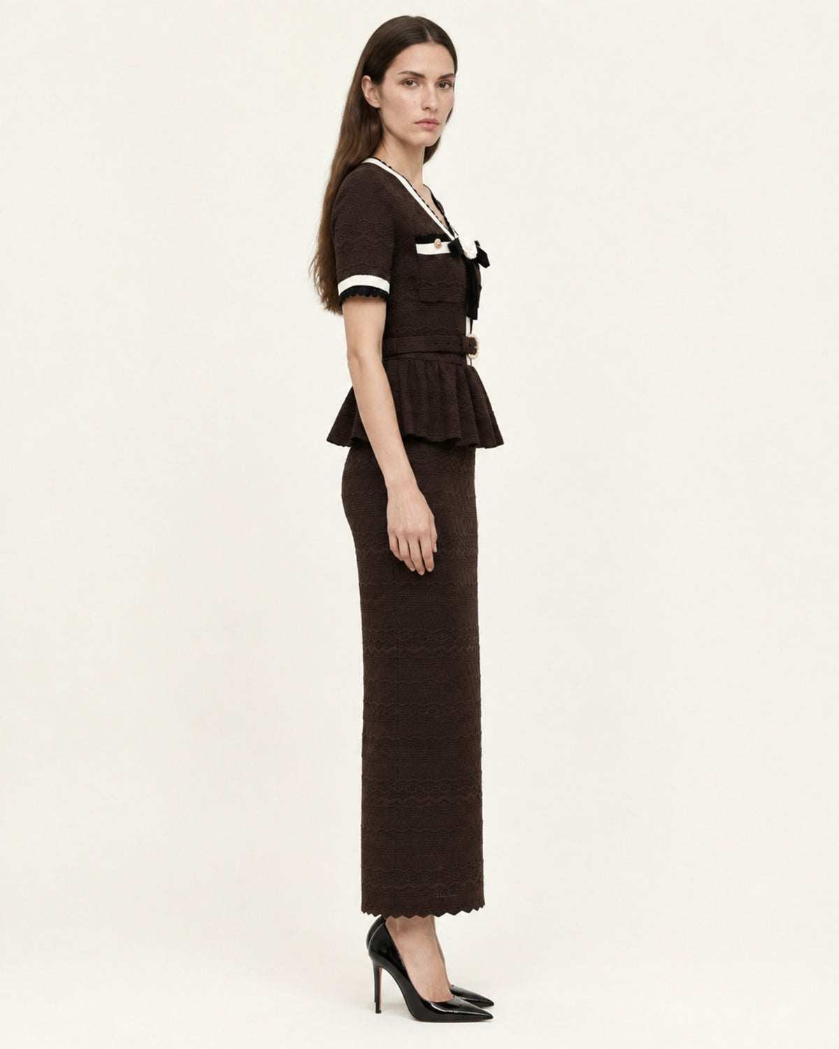 Diva Slim-Fit Knit Crewneck Set Top & Skirt