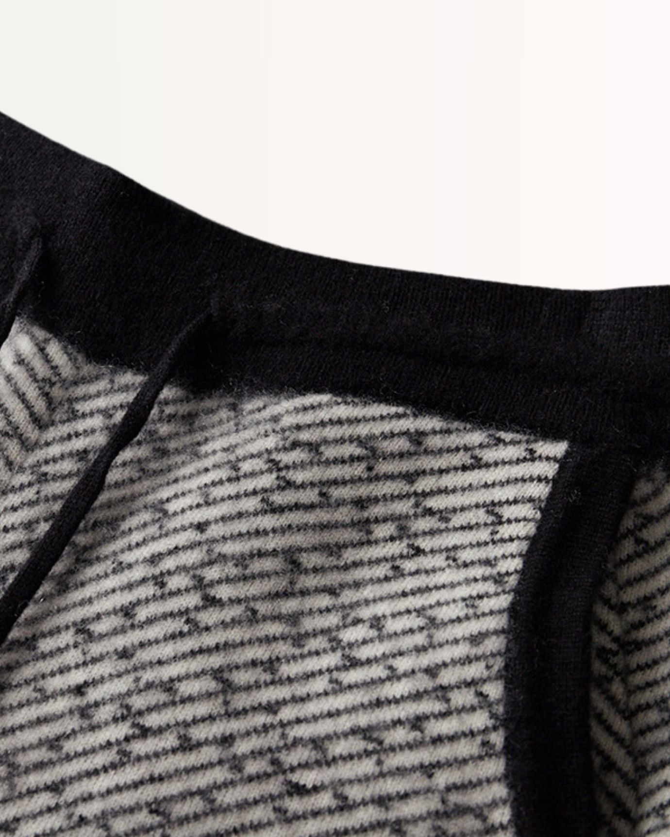 Conjunto de cárdigan con capucha y pantalón de cachemir y lana