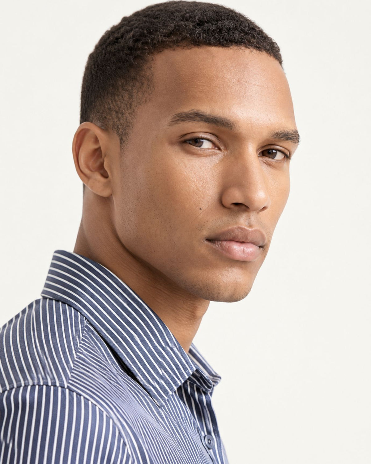 100% Mulberry Silk Long-Sleeve Striped Shirt