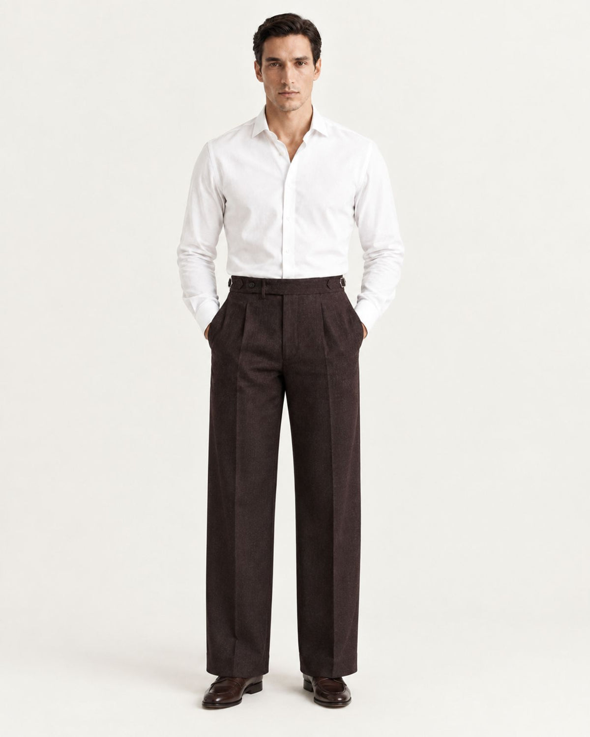 Wrinkle-Resistant Double-Pleated Dress Trousers