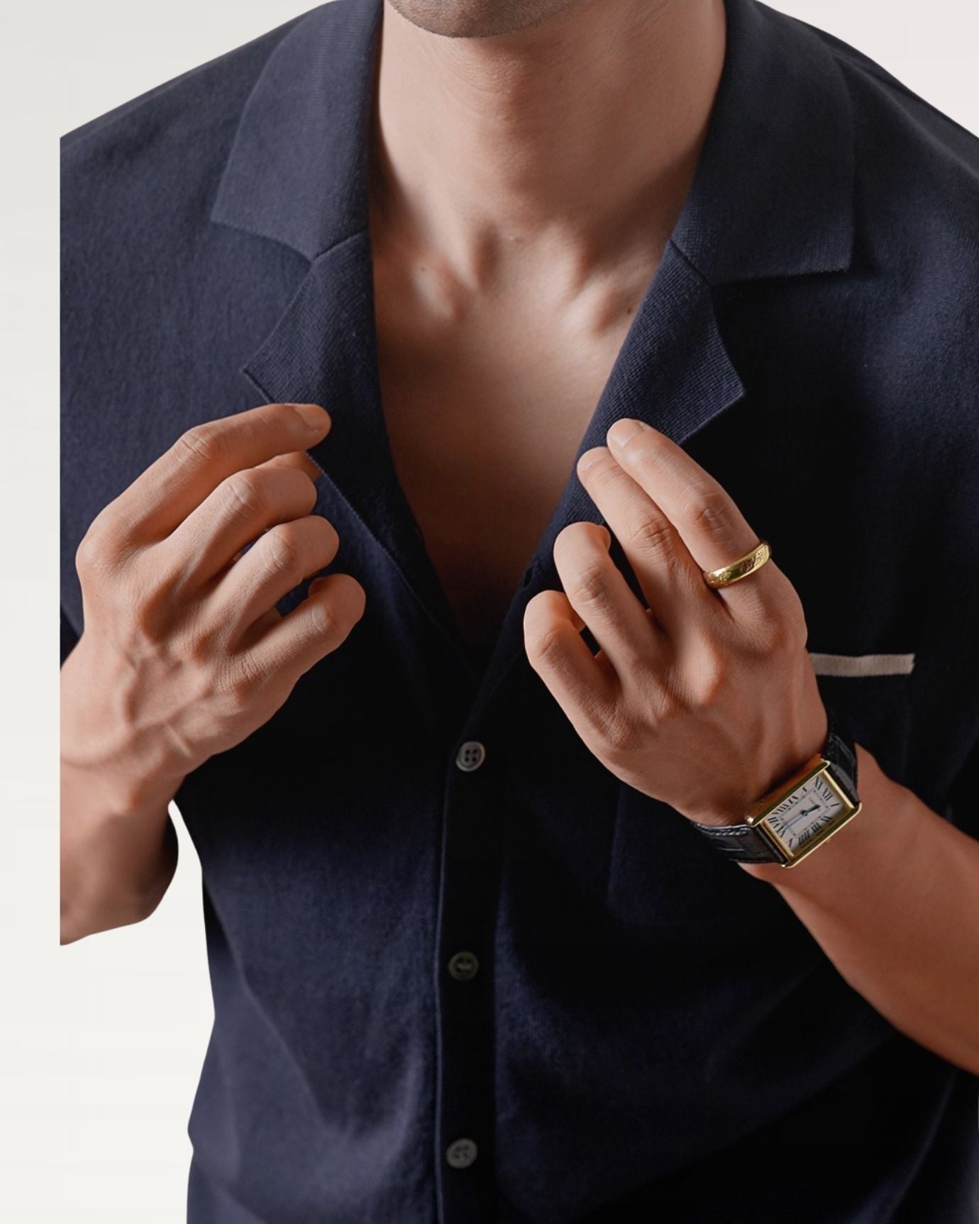 Relaxed style and comfortable fit of Royal Blue Cuban Collar Shirt