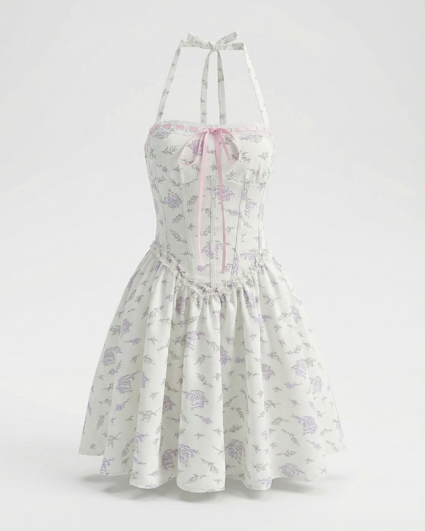 Frenchie Dress Floral Lace Ribbon