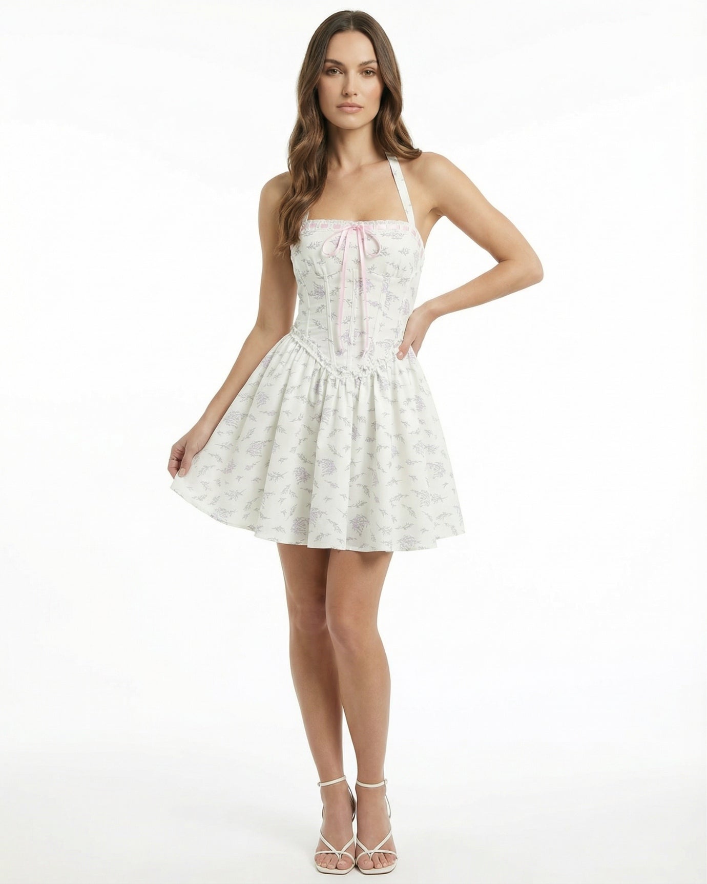 Frenchie Dress Floral Lace Ribbon