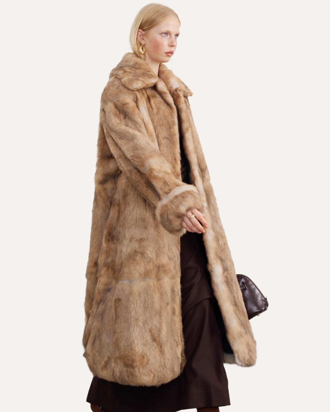 Close-up of rabbit fur texture on Retro x Prairie coat