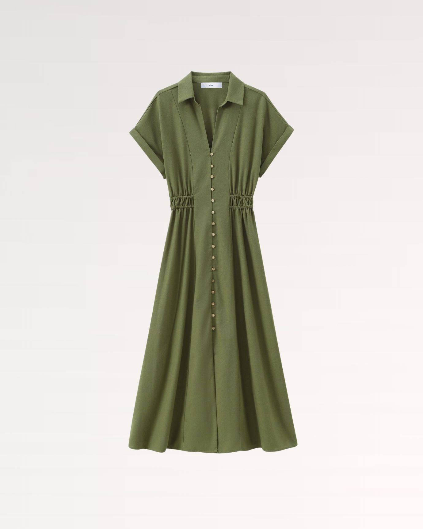 Village Waist Long Dress Army Green