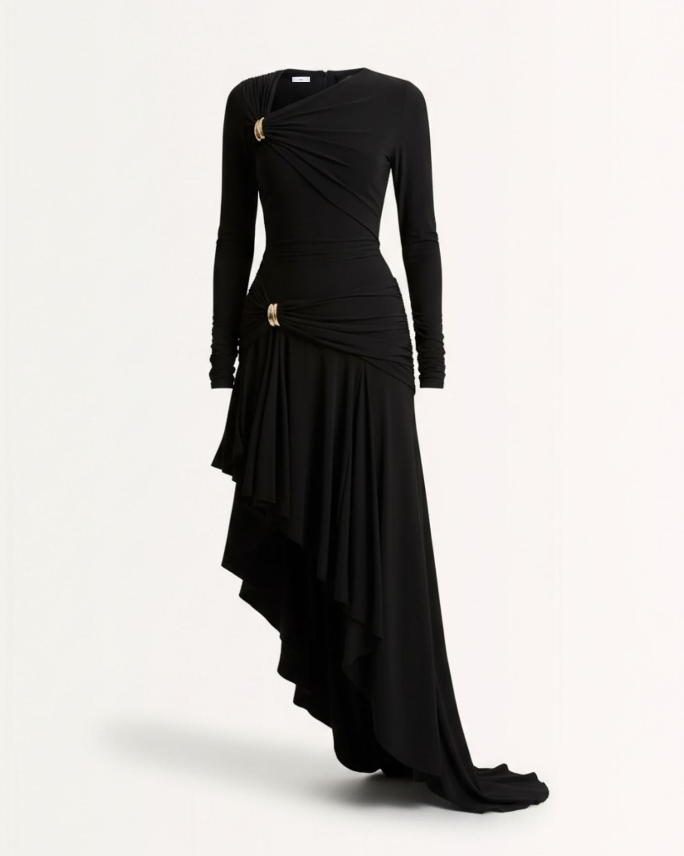 Lovau Asymmetrical Dress Neck, Black / S