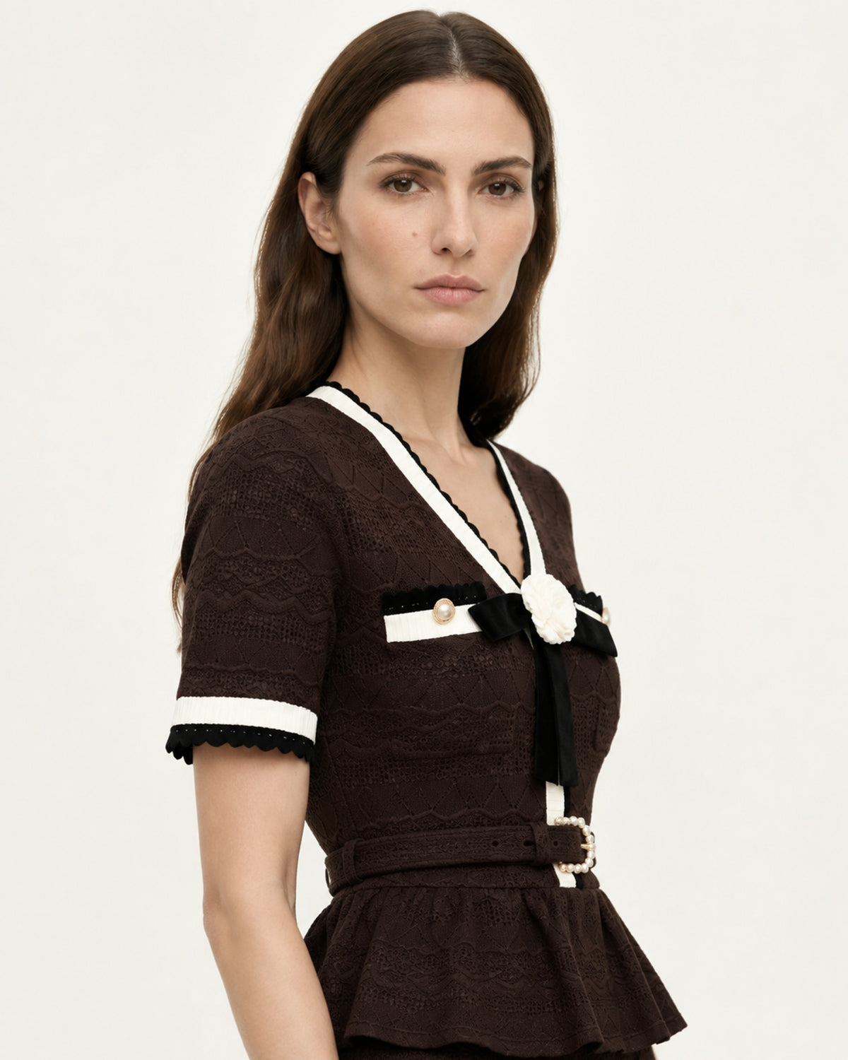 Diva Slim-Fit Knit Crewneck Set Top & Skirt