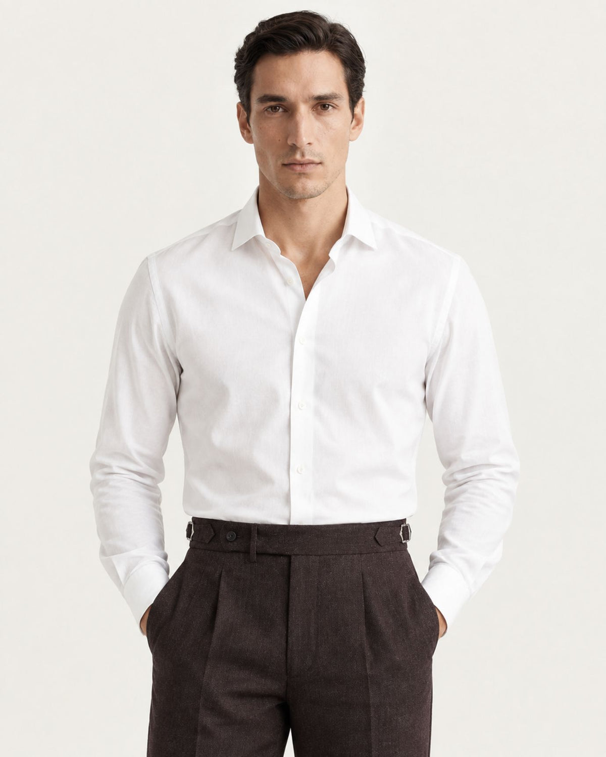 Wrinkle-Resistant Double-Pleated Dress Trousers