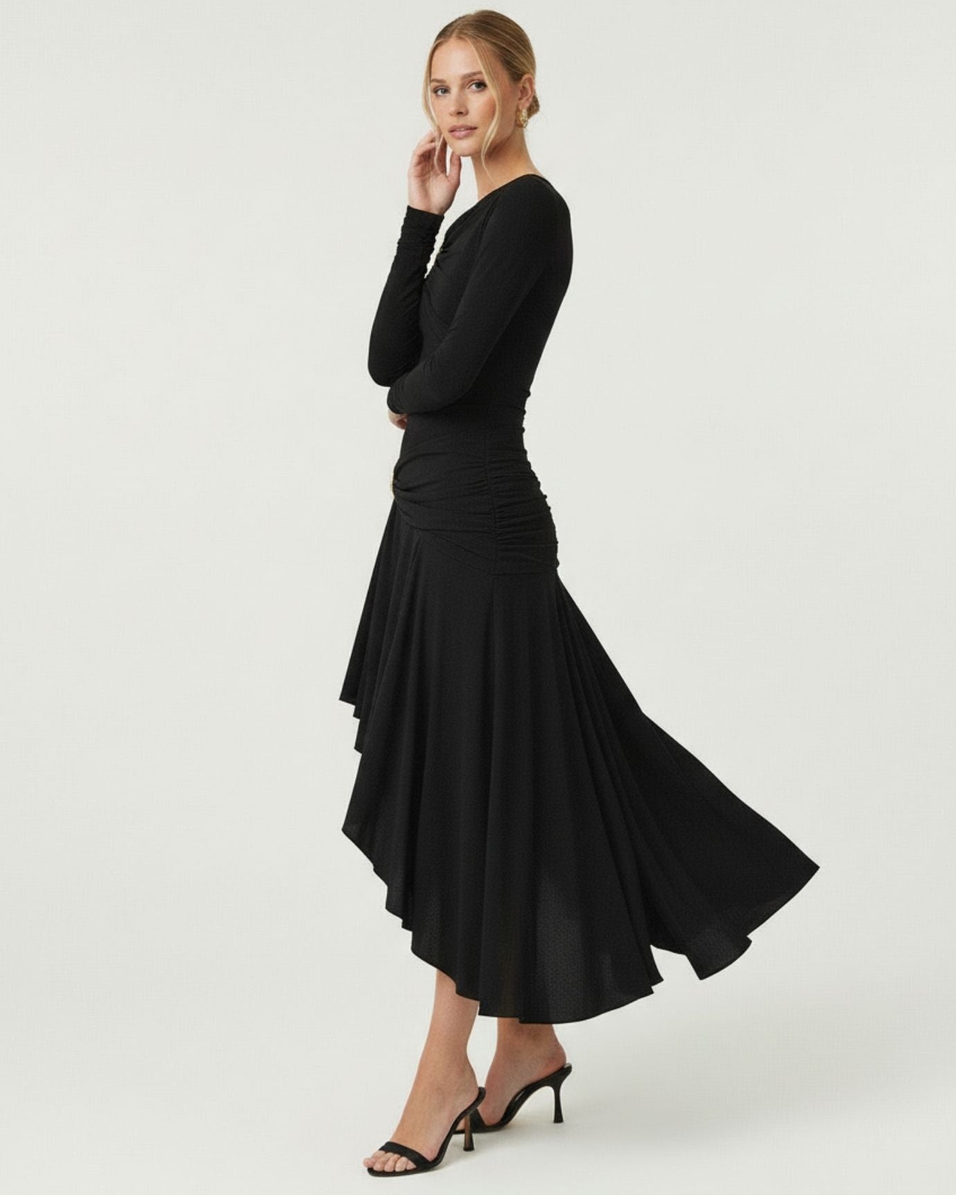 Lovau Asymmetrical Dress Neck
