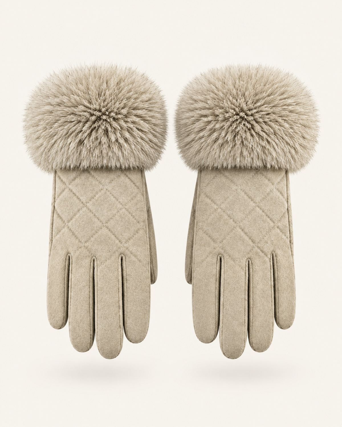 Divina Rhombus Quilted Plush Velvet Gloves