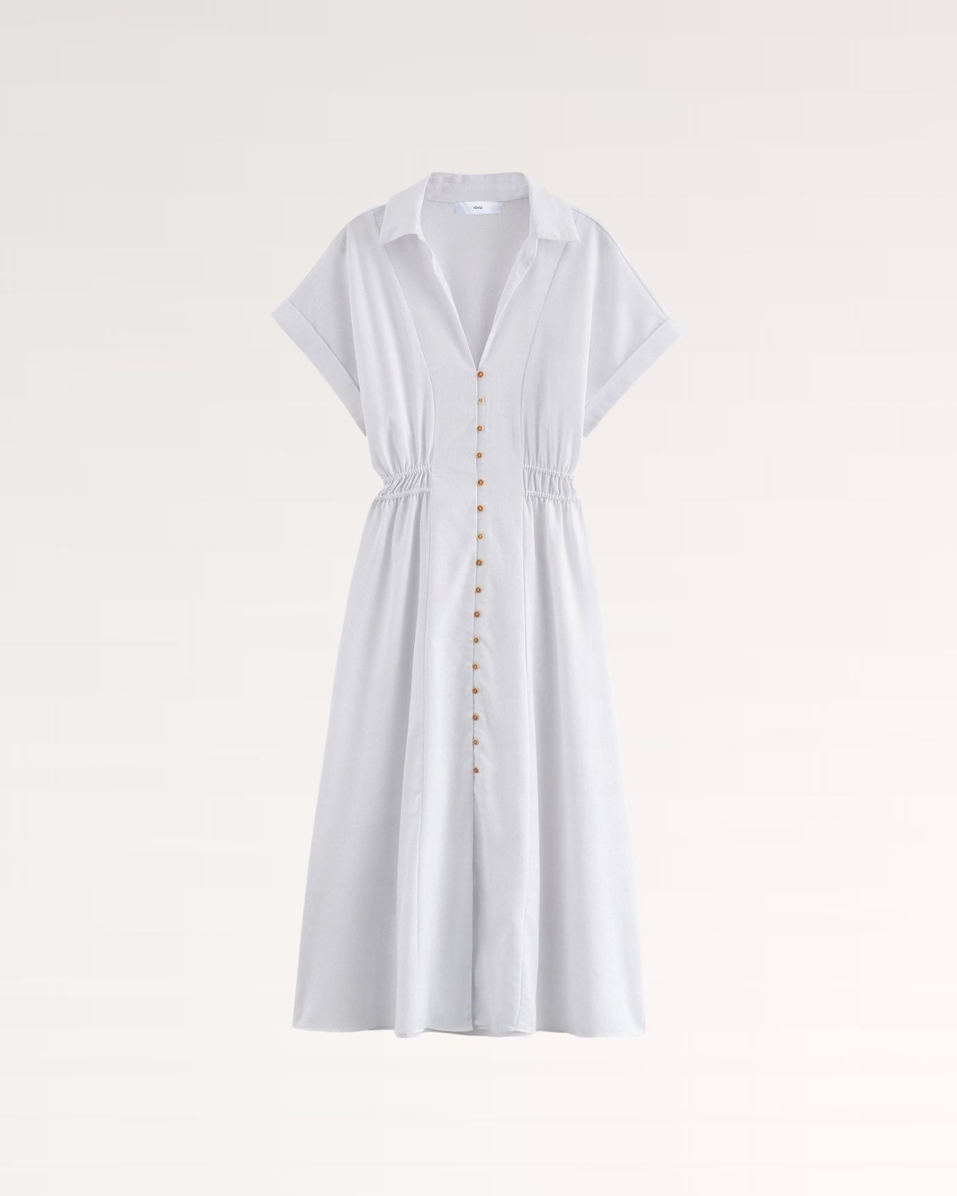 Village Waist Long Dress White