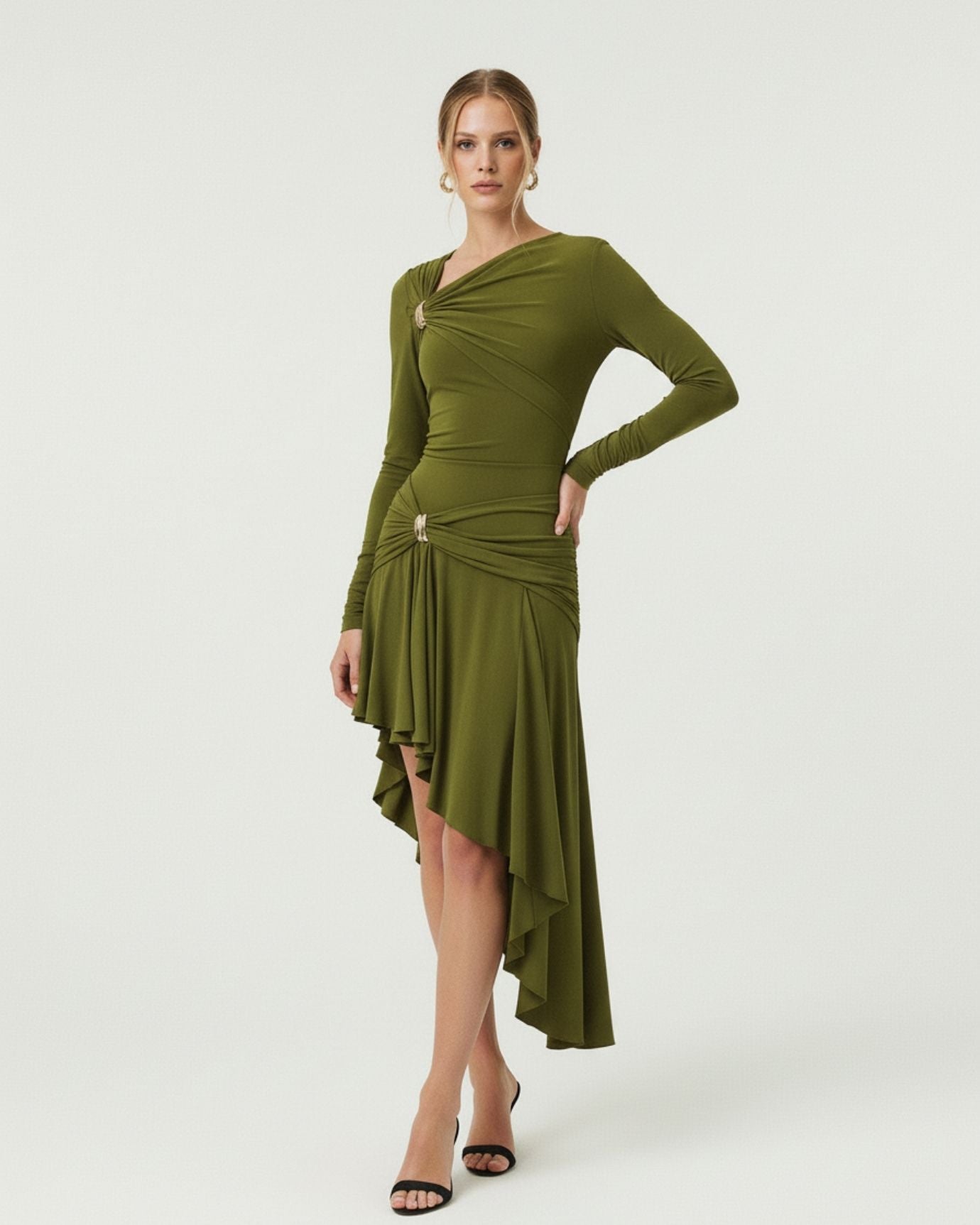 Lovau Asymmetrical Dress Neck