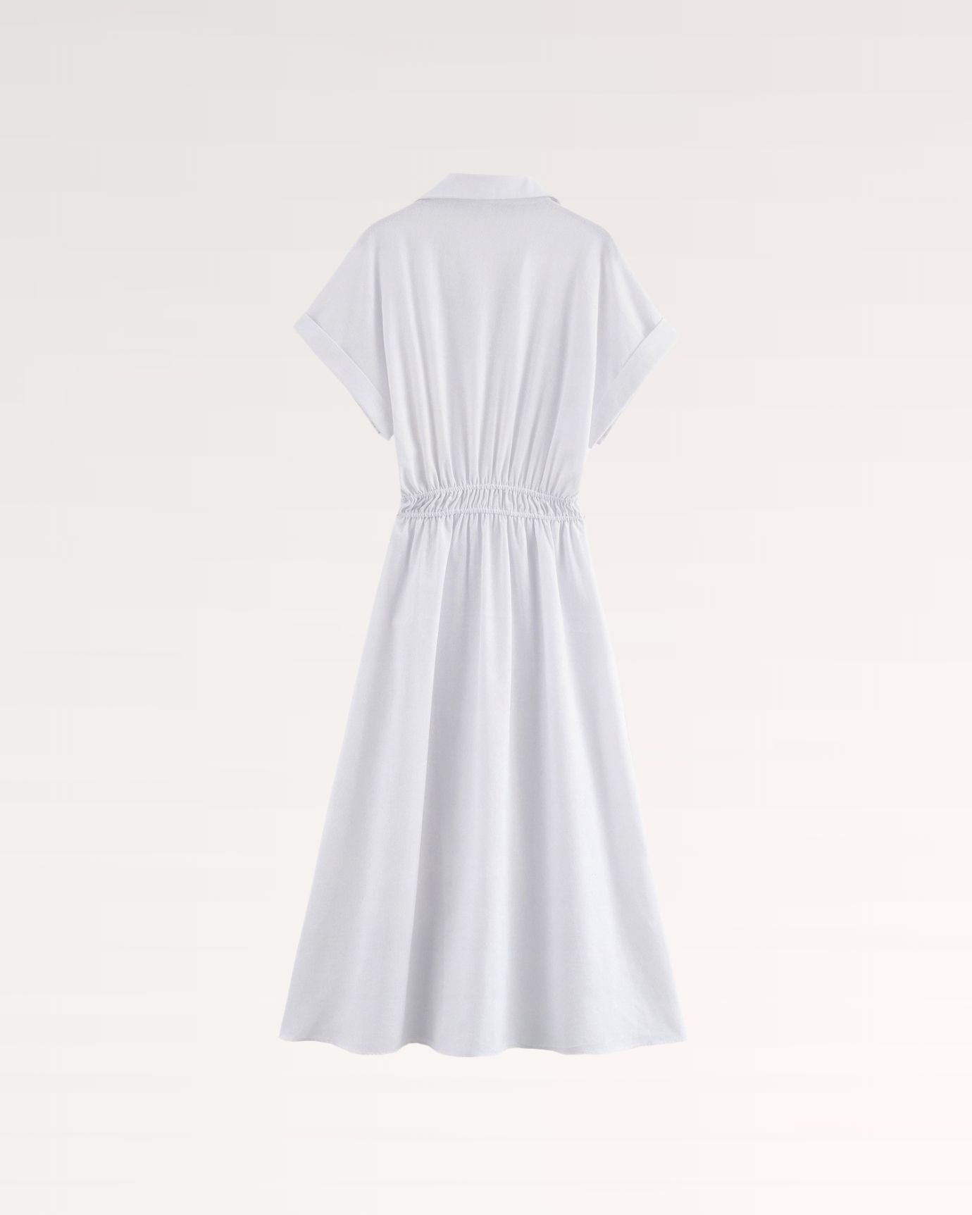 Village Waist Long Dress White