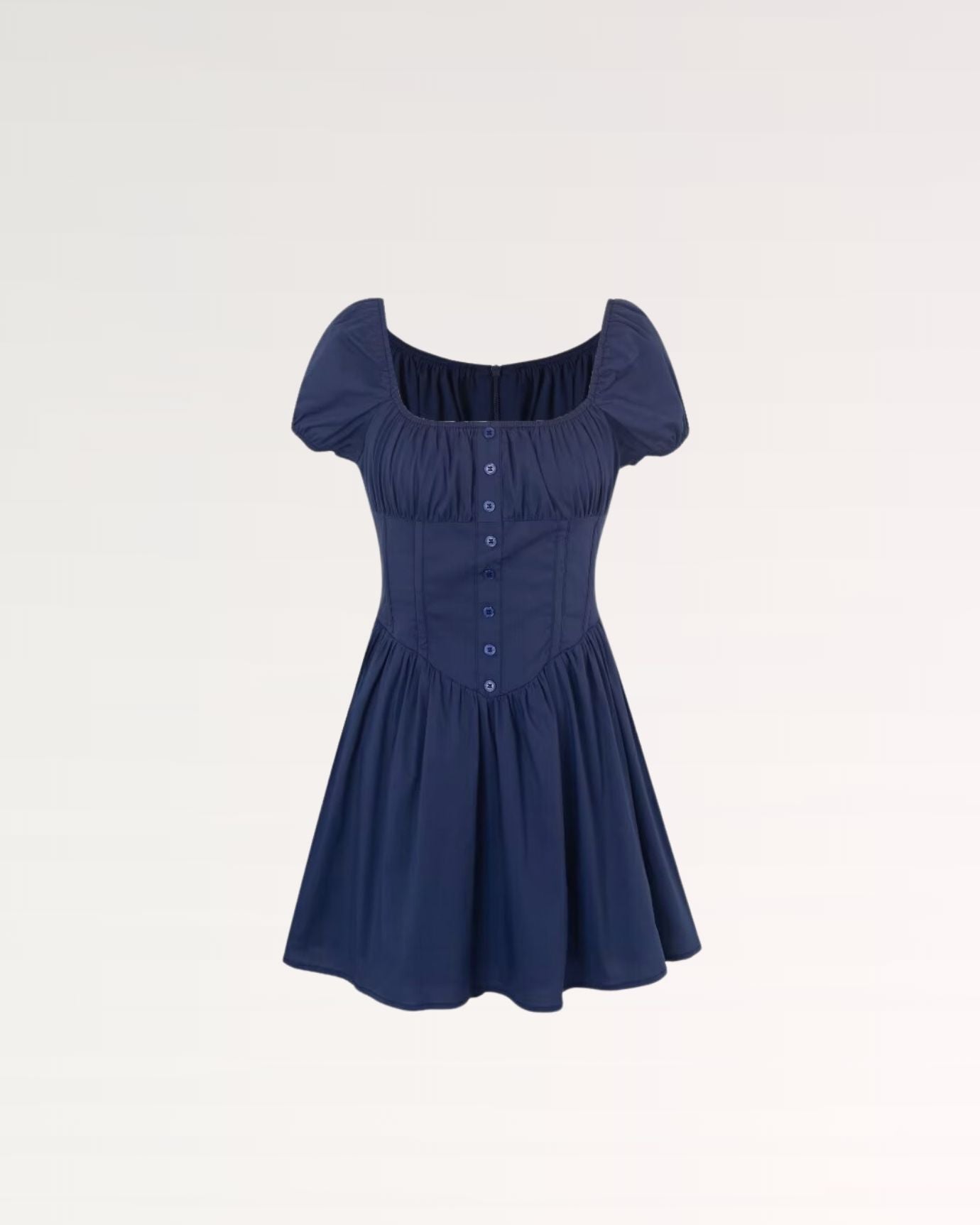 Lovau dress combining structured collar with soft, airy fabric