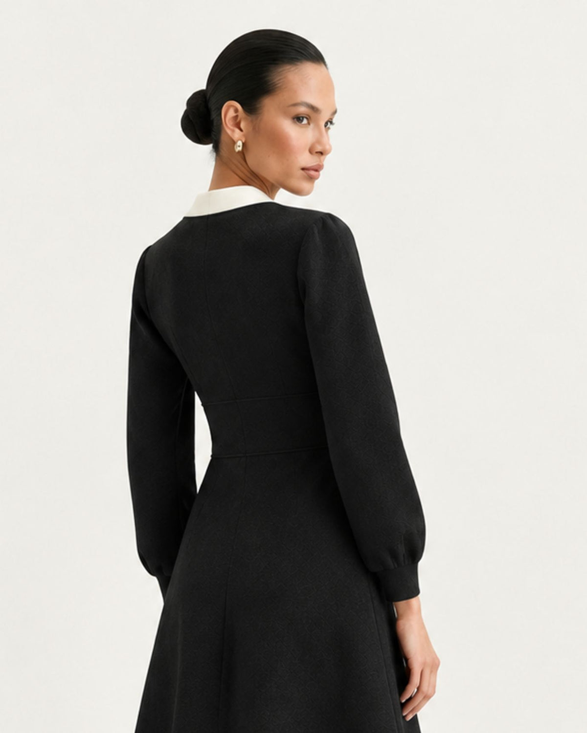 Lina Long-Sleeve High-Waisted A-Line Sweater Dress