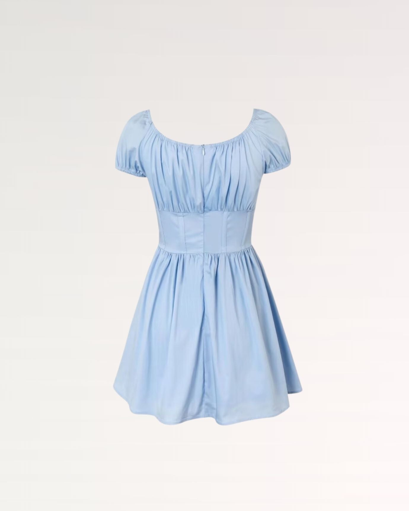 Back view showing neatly tailored seams on Lovau Seaside Collar Dress