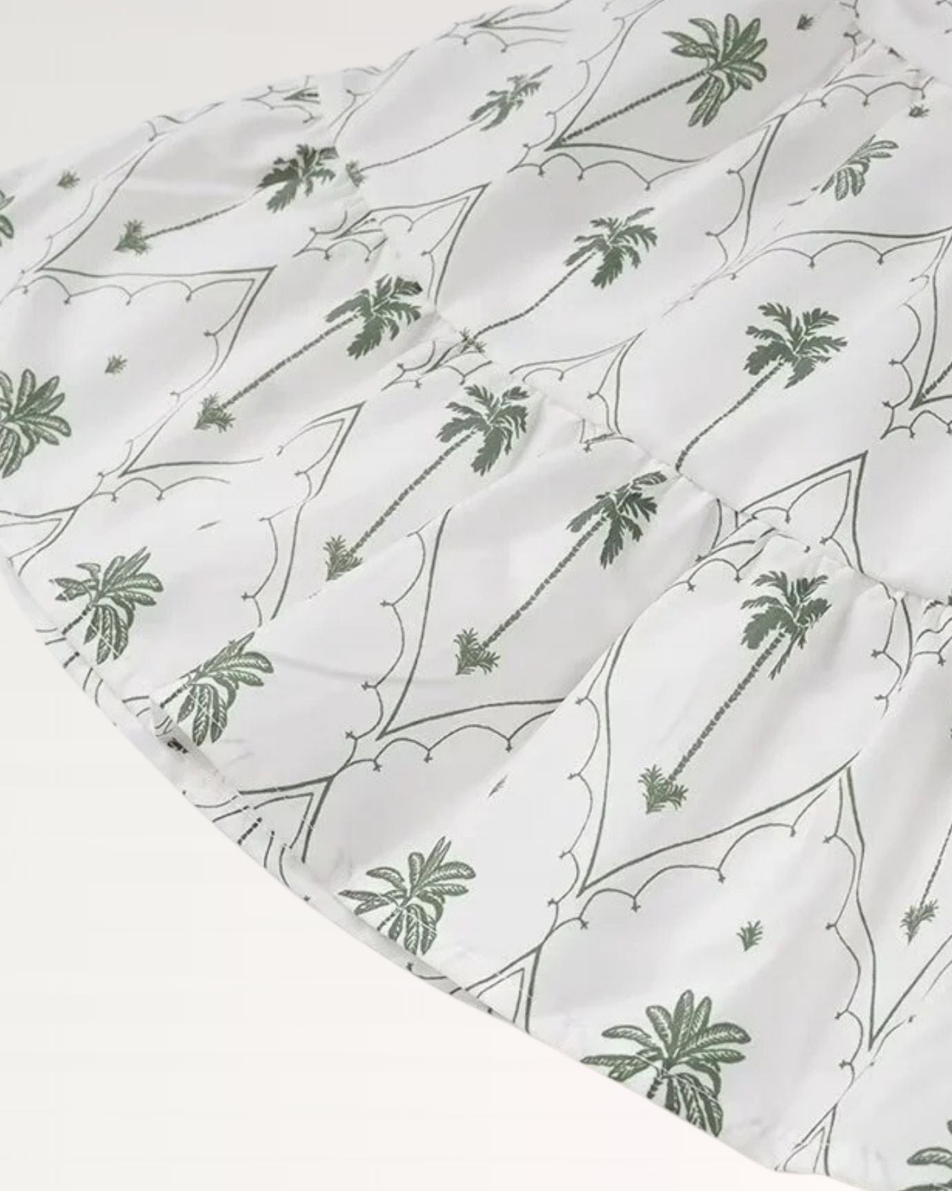 dress with tropical print and flattering v neck design