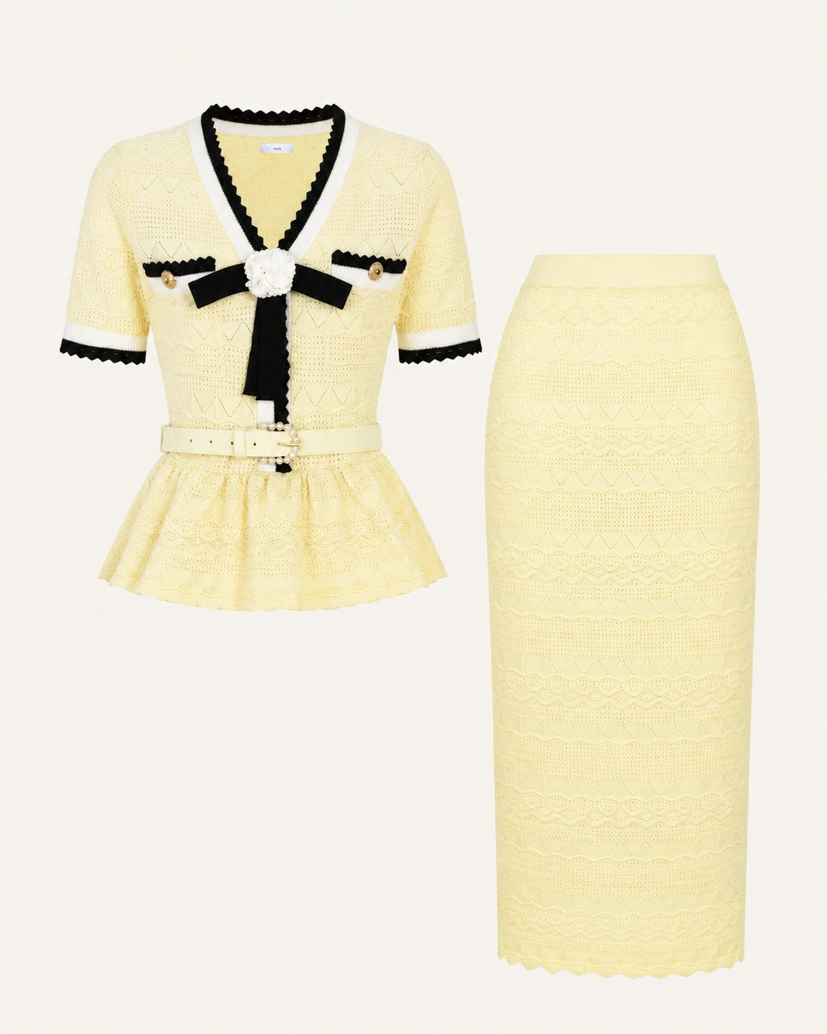 Diva Slim-Fit Knit Crewneck Set Top & Skirt