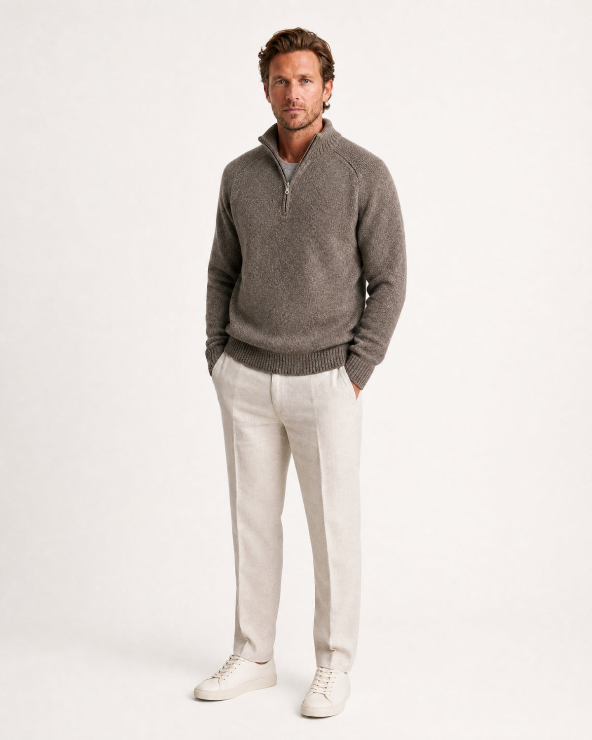 Alaska Heavyweight Cashmere Quarter-Zip Sweater