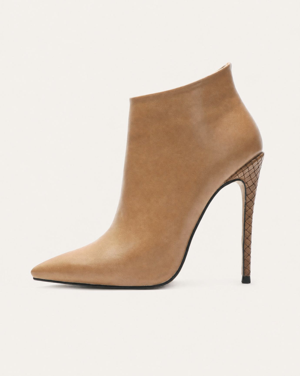 Pointed-Toe Stiletto Booties with Side Zip