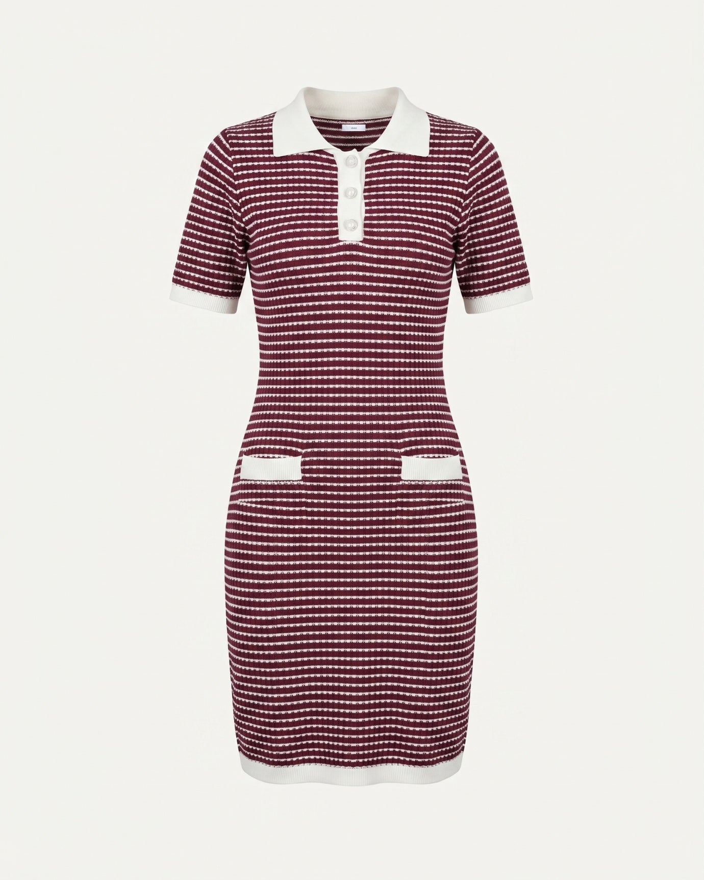 Eve Ice Silk Strickkleid Rot Weiß