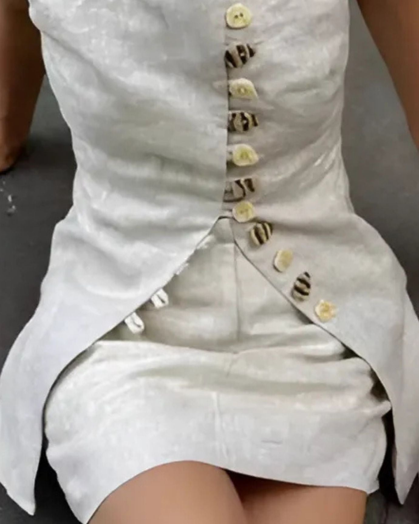 Apricot LInen Blend Short Skirt