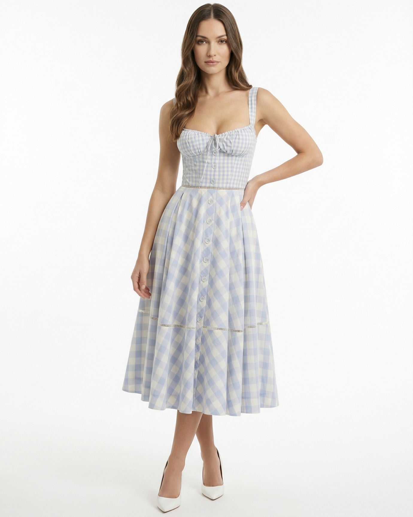 French Waist Strap Suspender Dress Long Skirt