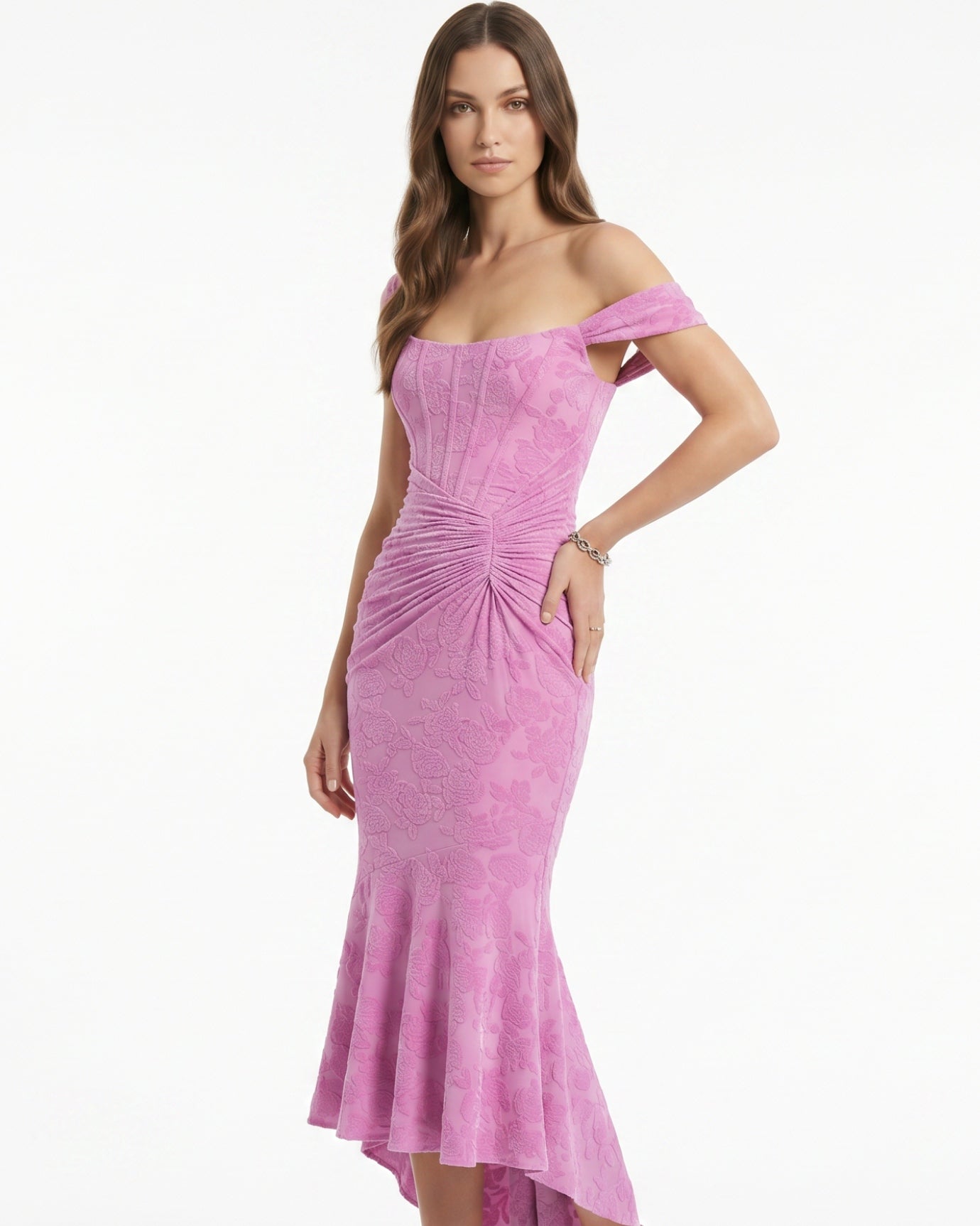 Fishbone pleated dress sleeveless